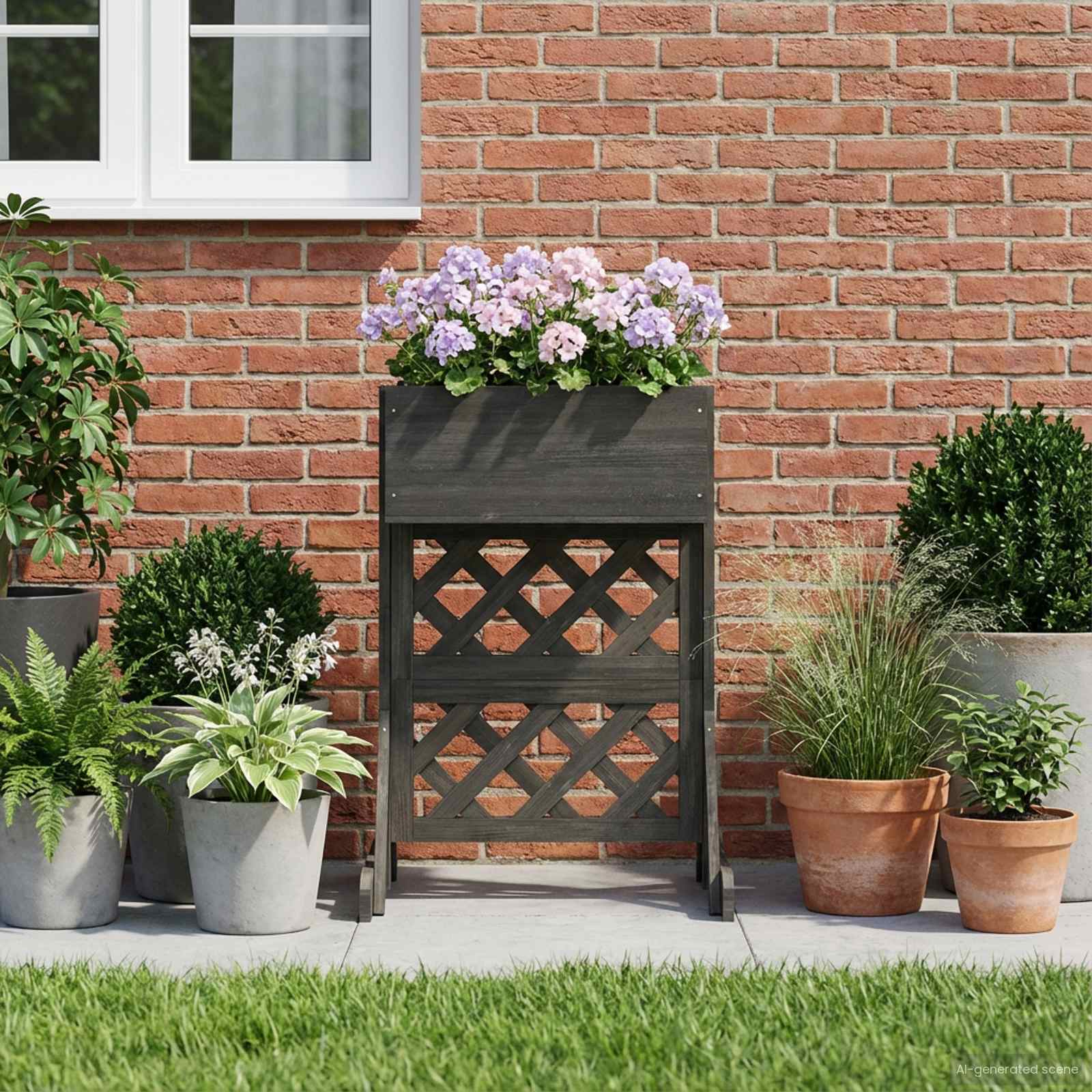 Trellis da Giardino Verticale Grigio 48 x 30 x 70,5 cm