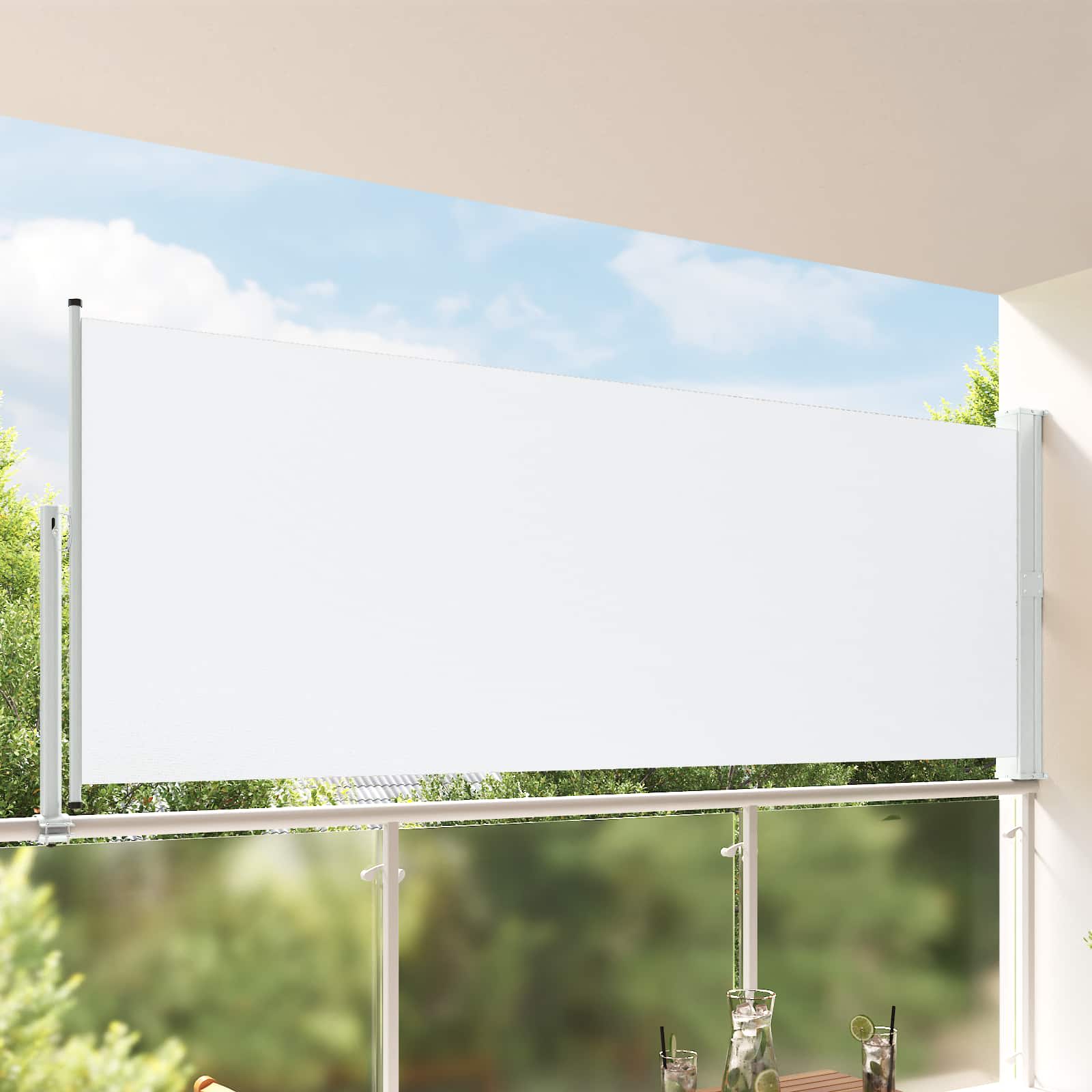 Tenda laterale 160 x 300 cm 100% poliestere ferro acciaio