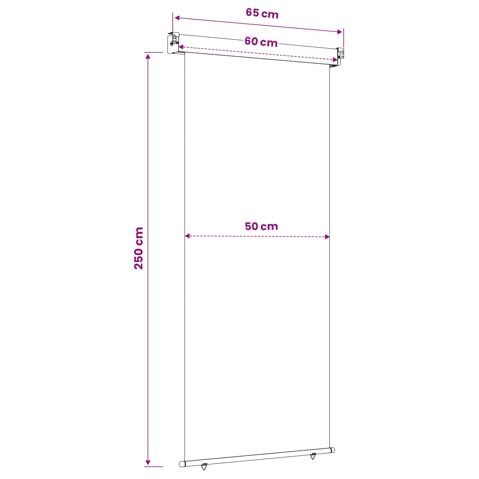 Tenda laterale per balcone 60 x 250 cm
