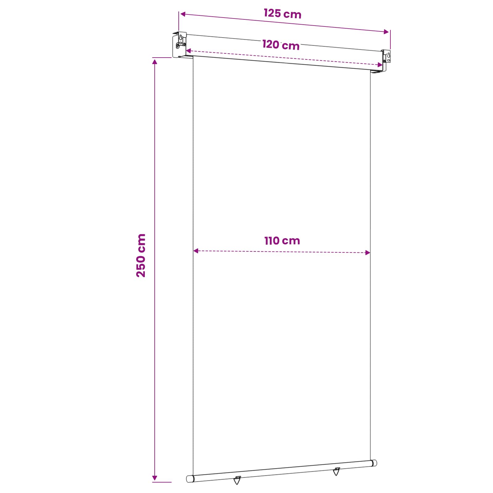 Tenda laterale per balcone 117 x 250 cm