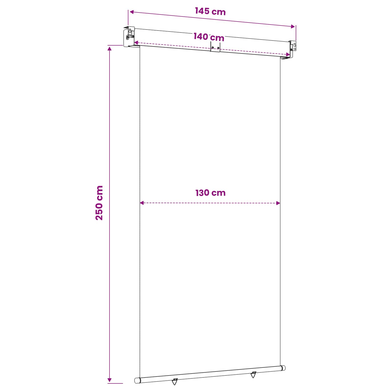 Tenda laterale per balcone 140 x 250 cm