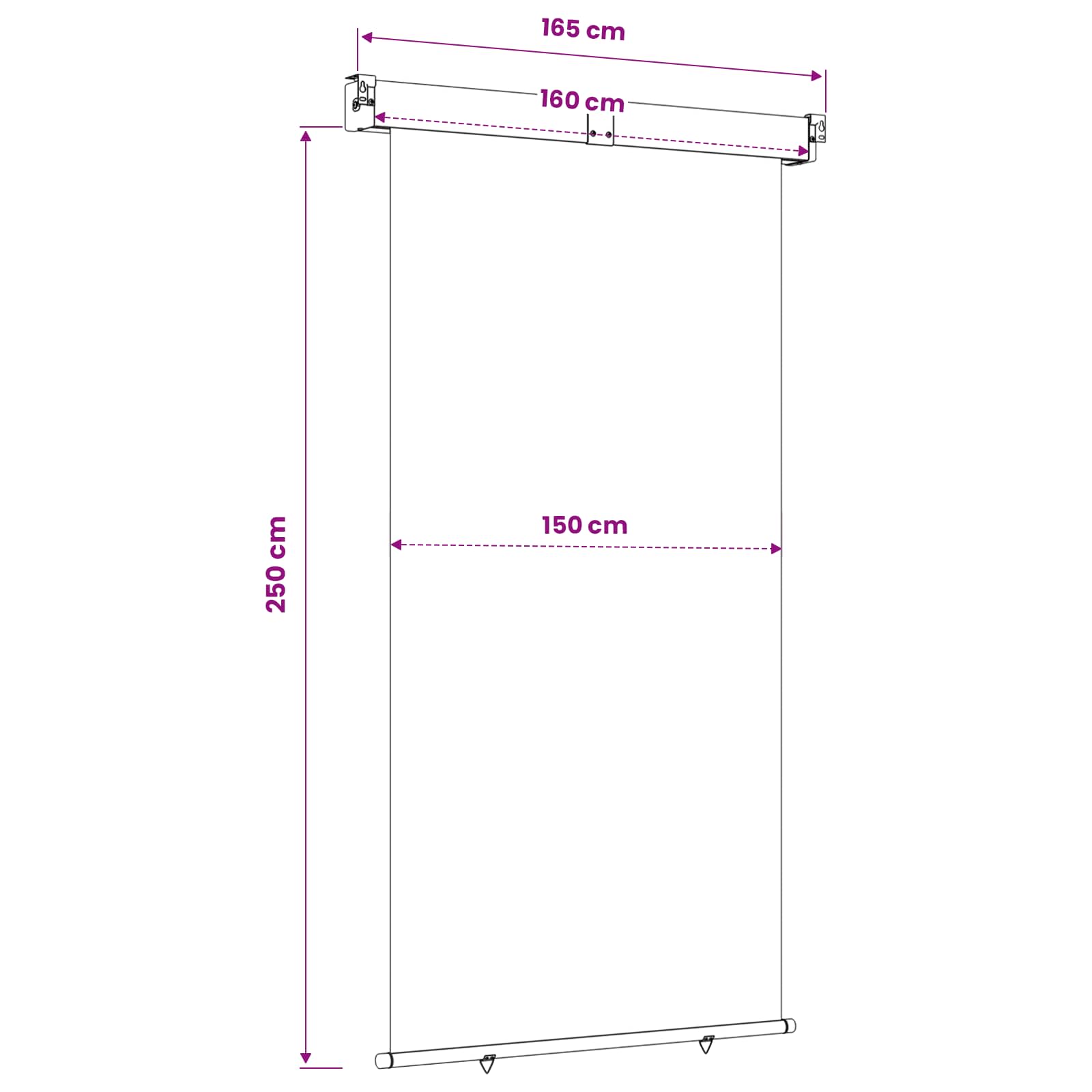 Tenda laterale per balcone 160 x 250 cm
