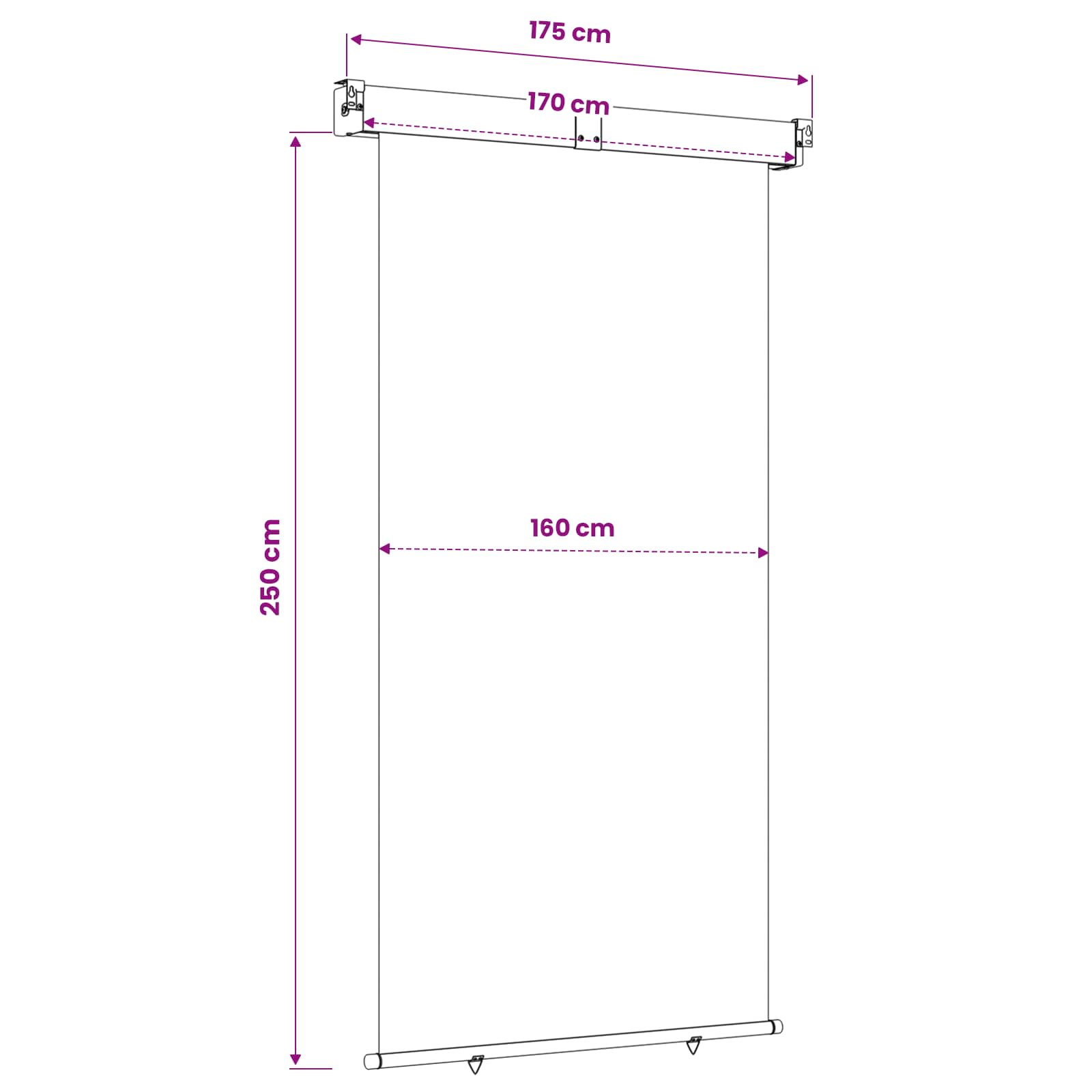 Tenda laterale per balcone 170 x 250 cm