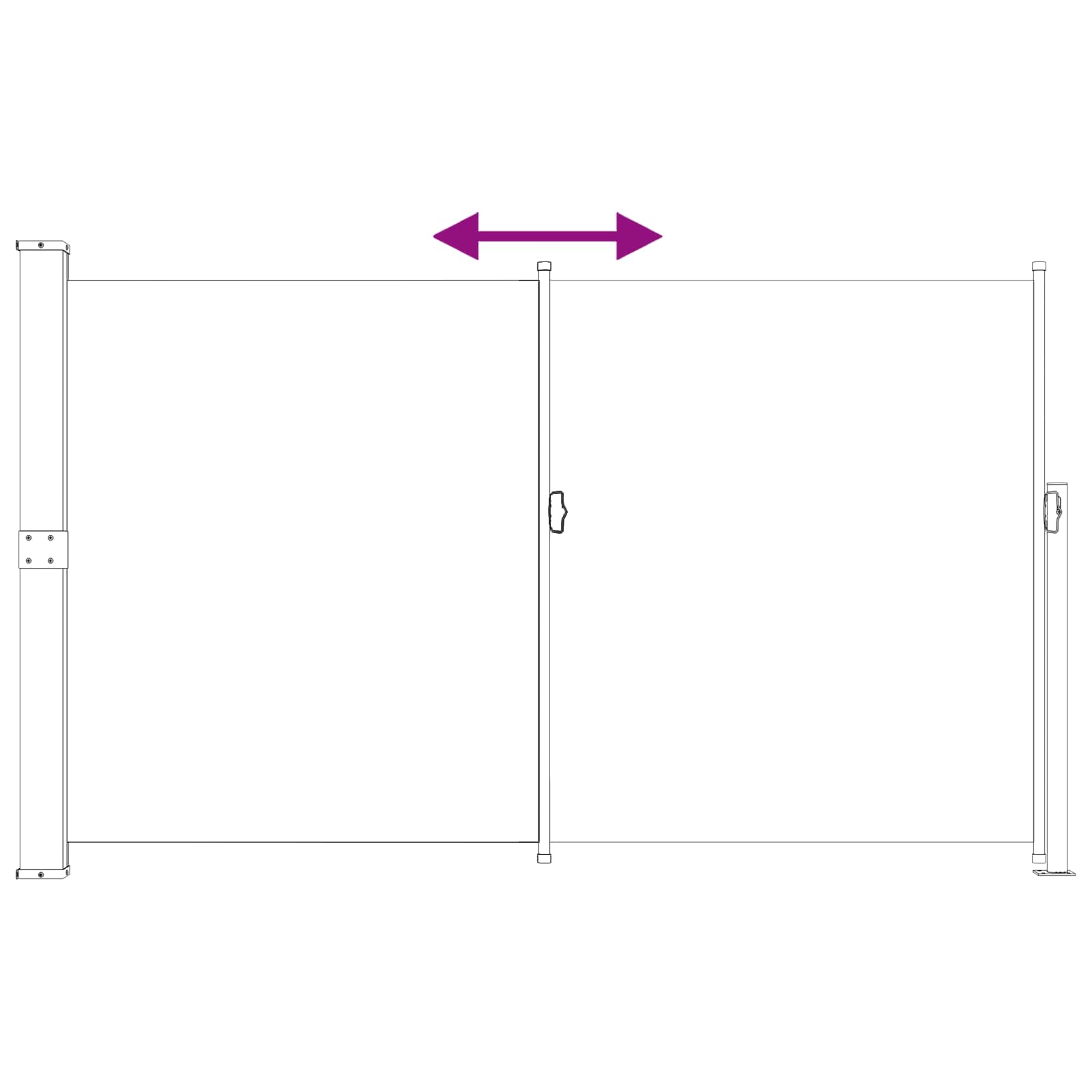 Tenda laterale retrattile Rettangolare 180 x 300 cm Poliestere