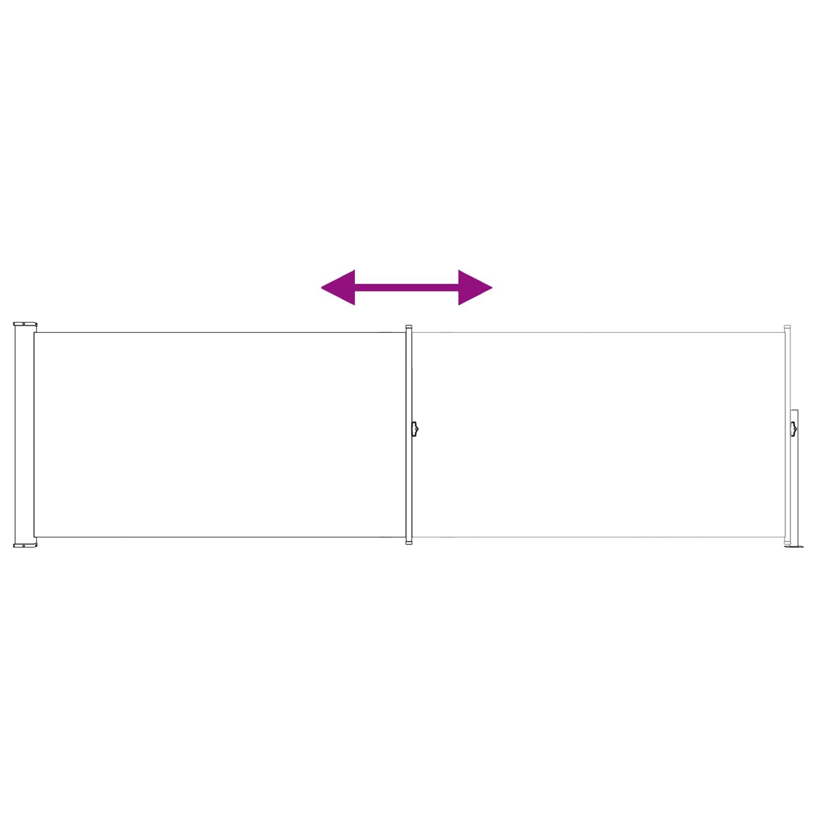 Tenda laterale retrattile Rettangolare 117 x 500 cm Poliestere