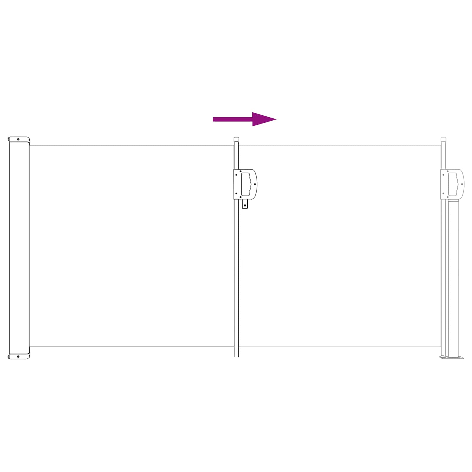 Tenda laterale retrattile 300 x 100 cm Poliestere Rettangolare