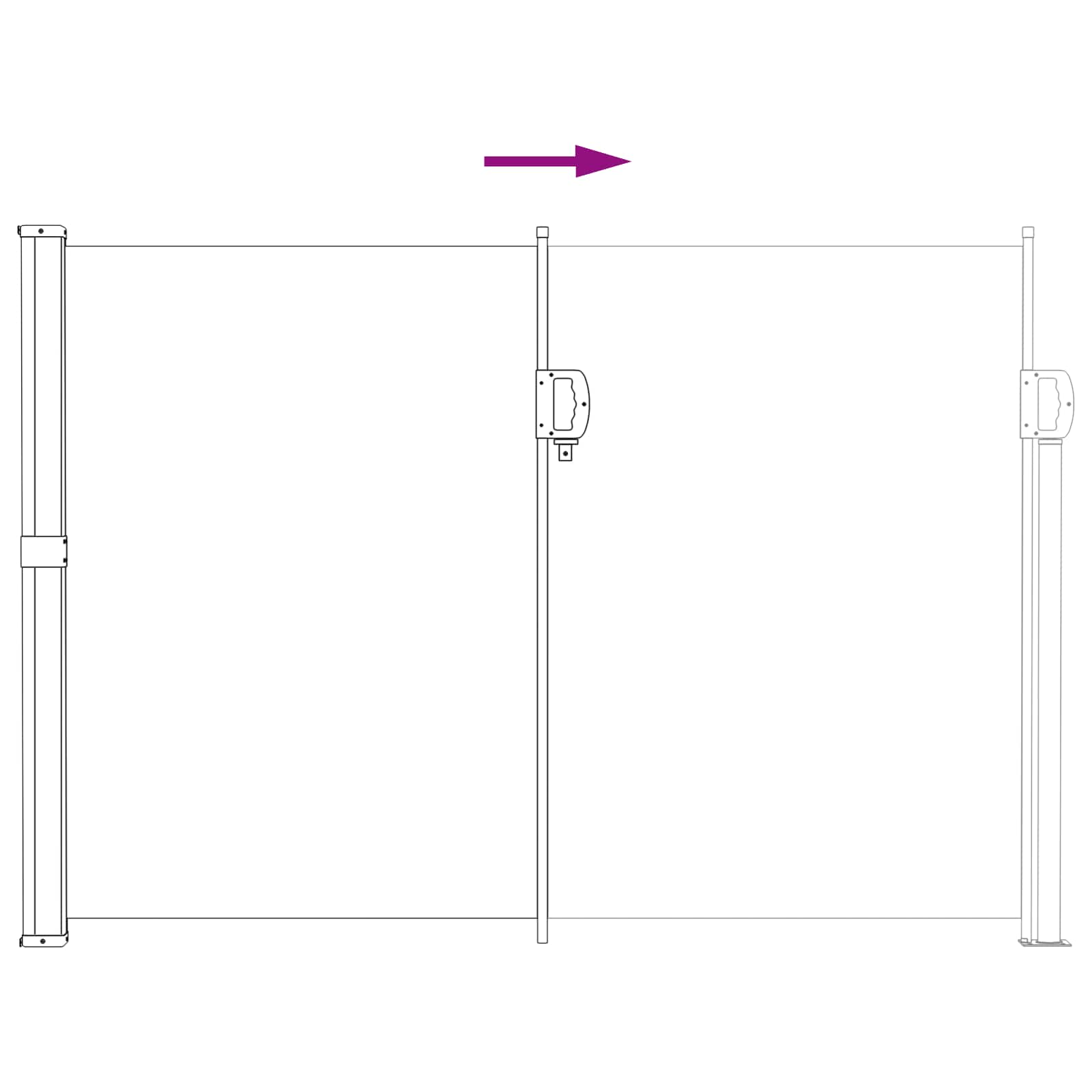Tenda laterale retrattile 300 x 140 cm Poliestere Rettangolare