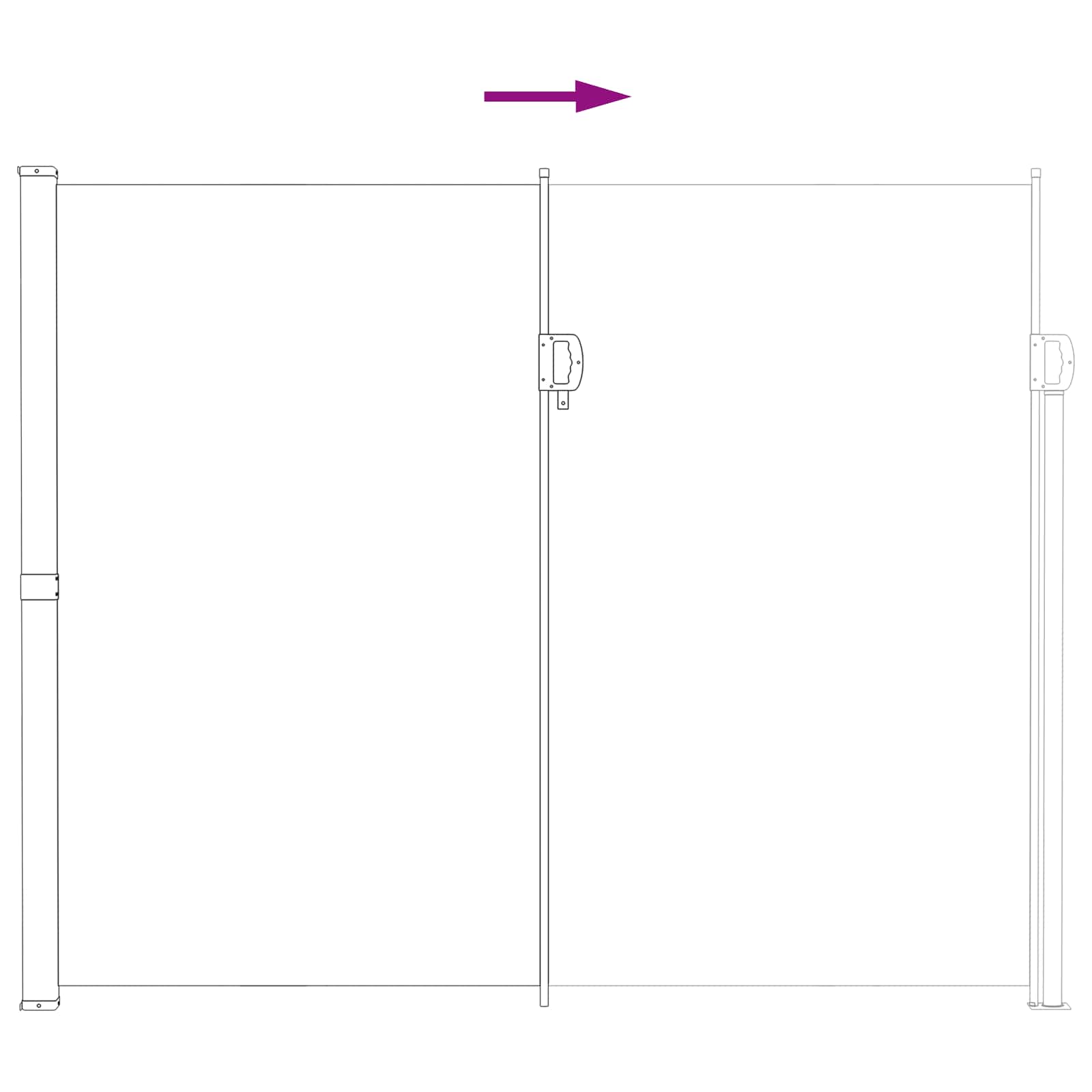 Tenda laterale retrattile 500 x 200 cm Poliestere Rettangolare