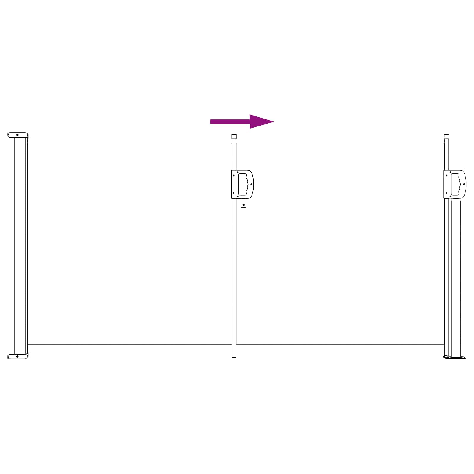 Tenda laterale retrattile 100 x 300 cm