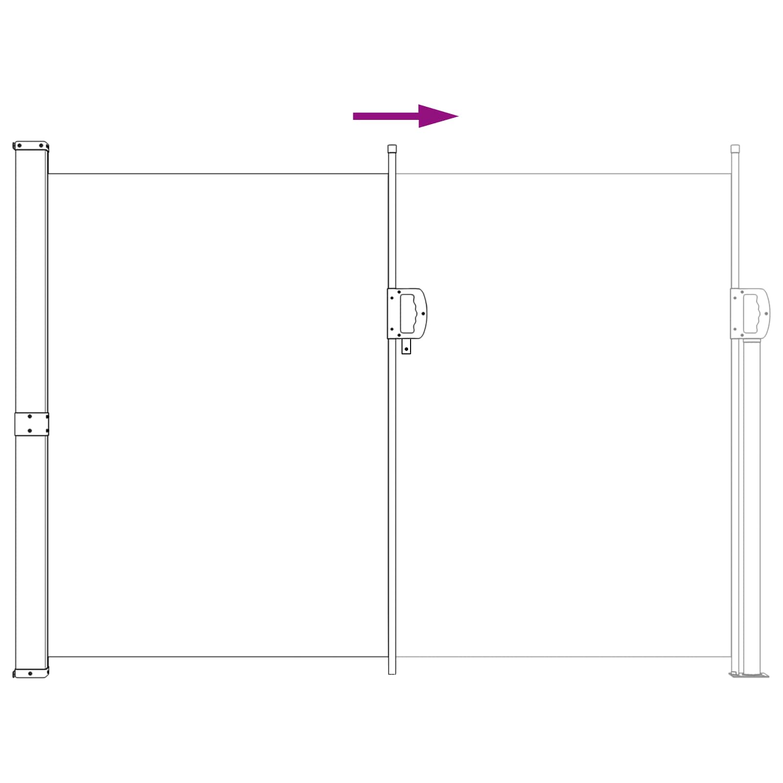 Tenda laterale retrattile 120 x 300 cm