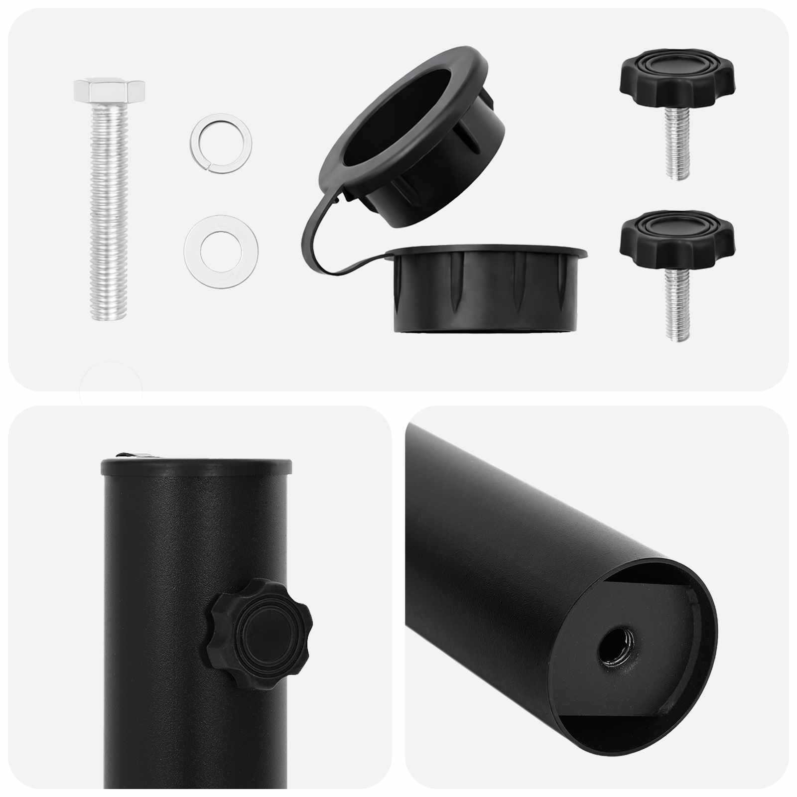Tubo base per parasole 0.6 kg Nero Ferro for 40-50 mm Pole