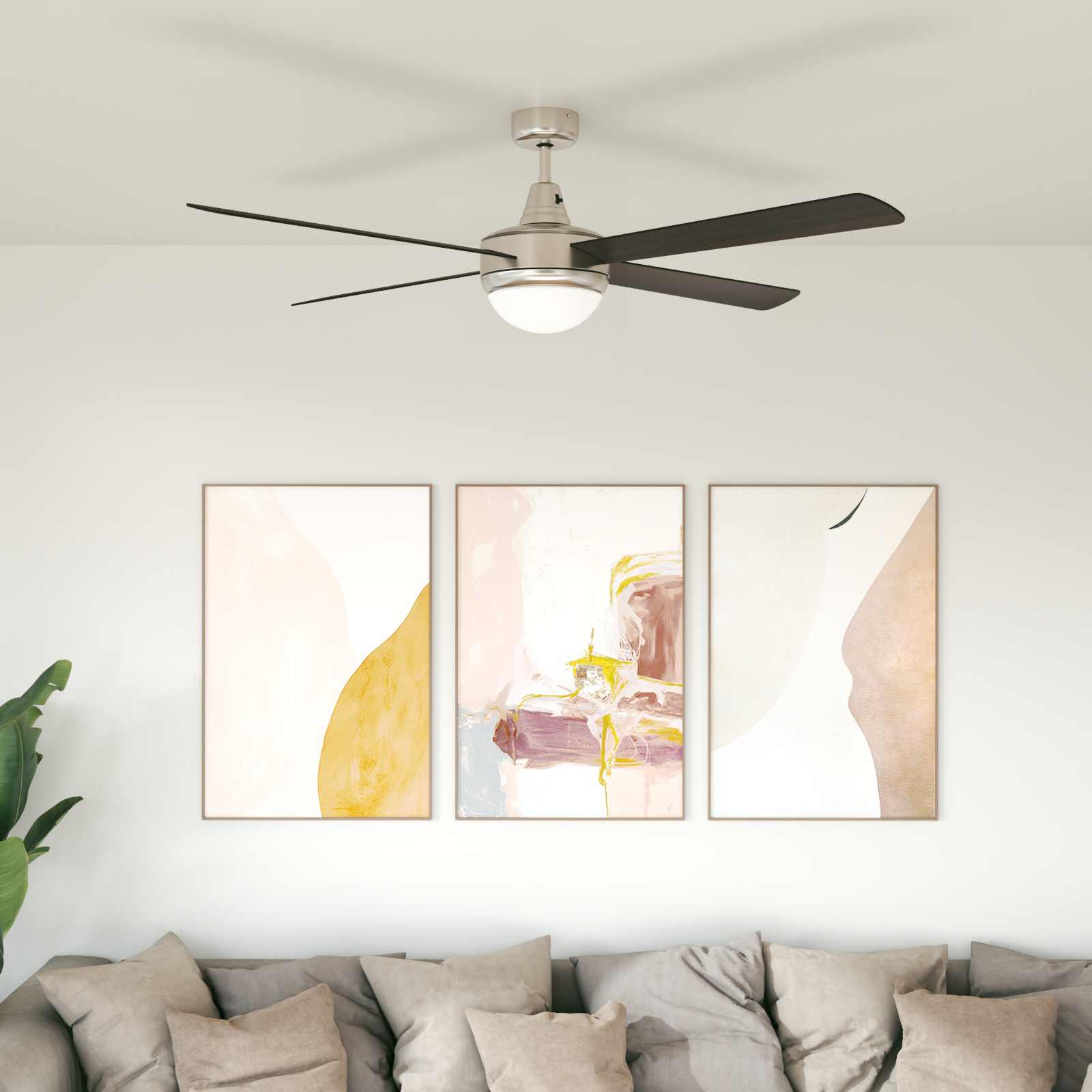Ventilatore da soffitto con luce e telecomando Ø 130 cm