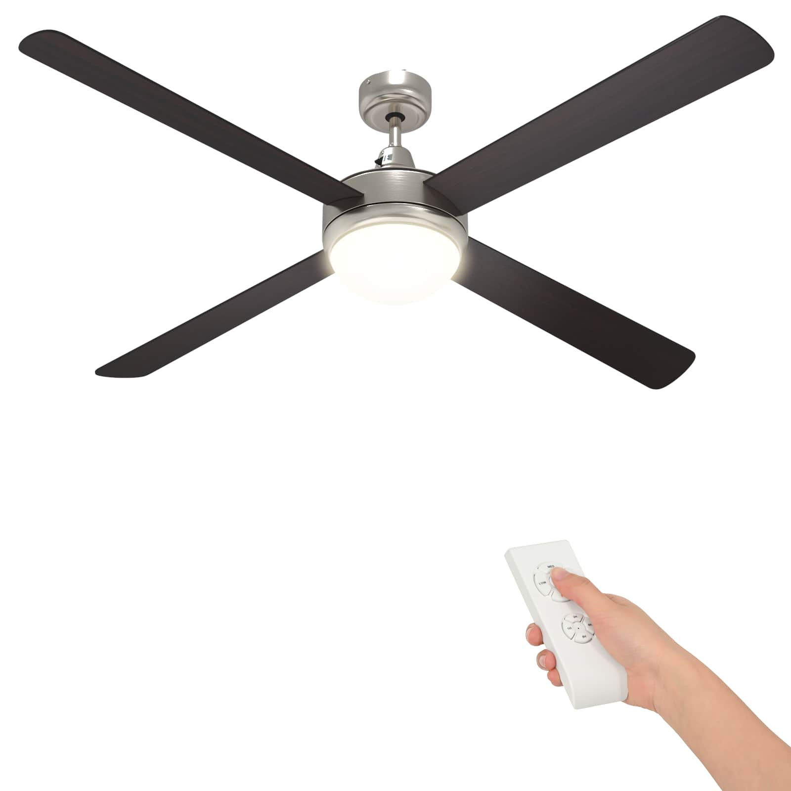 Ventilatore da soffitto con luce e telecomando Ø 130 cm