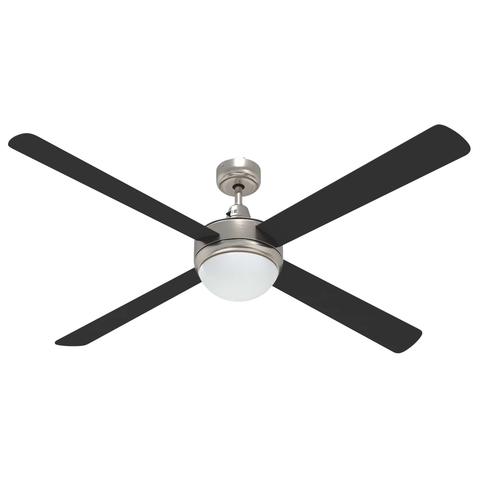 Ventilatore da soffitto con luce e telecomando Ø 130 cm Nero