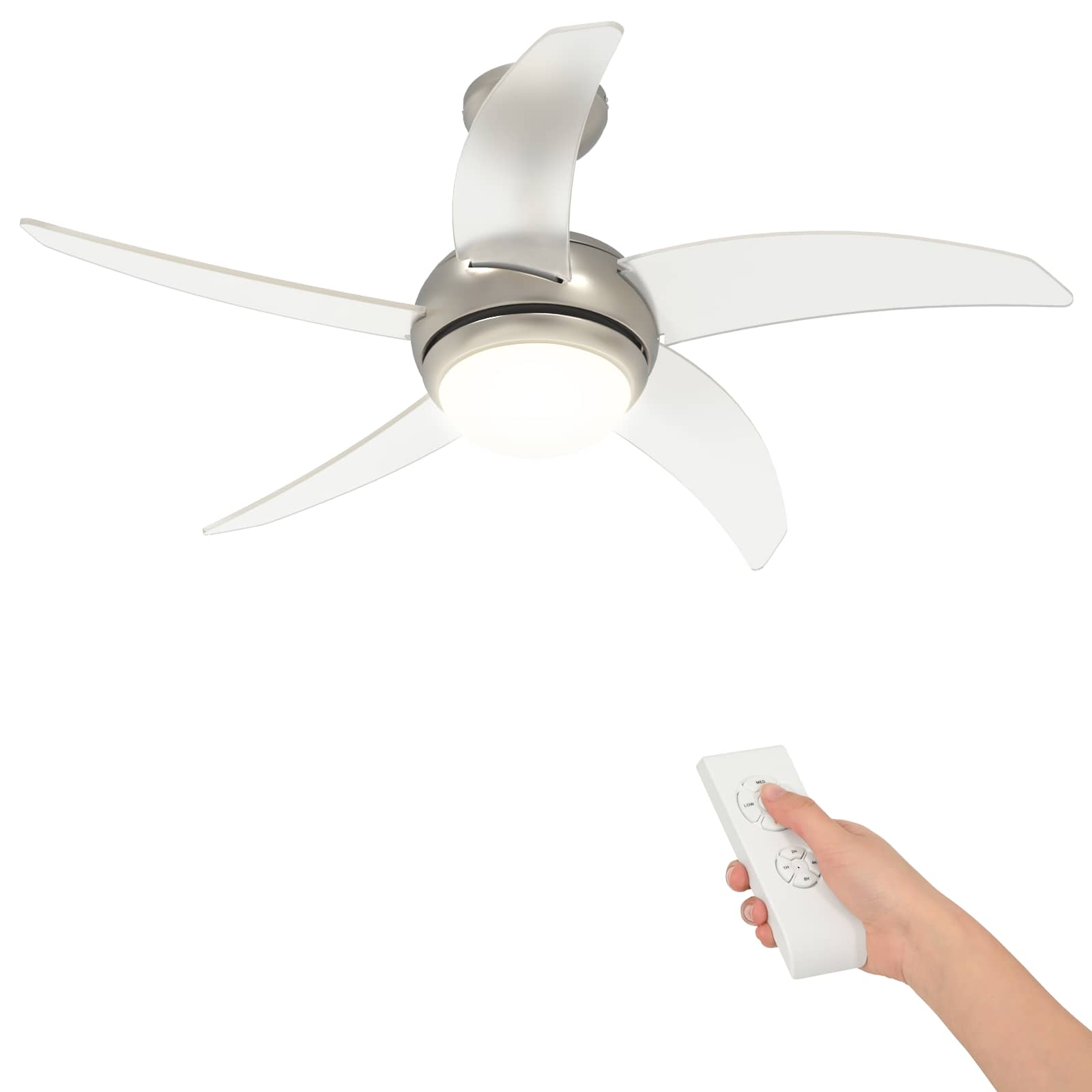 Ventilatore da soffitto con luce e telecomando Ø 110 cm