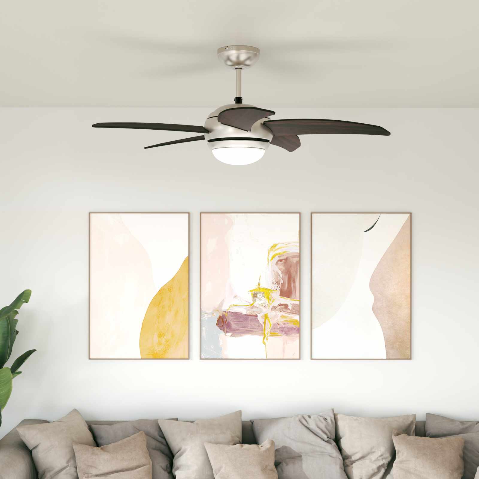 Ventilatore da soffitto con luce e telecomando Ø 110 cm