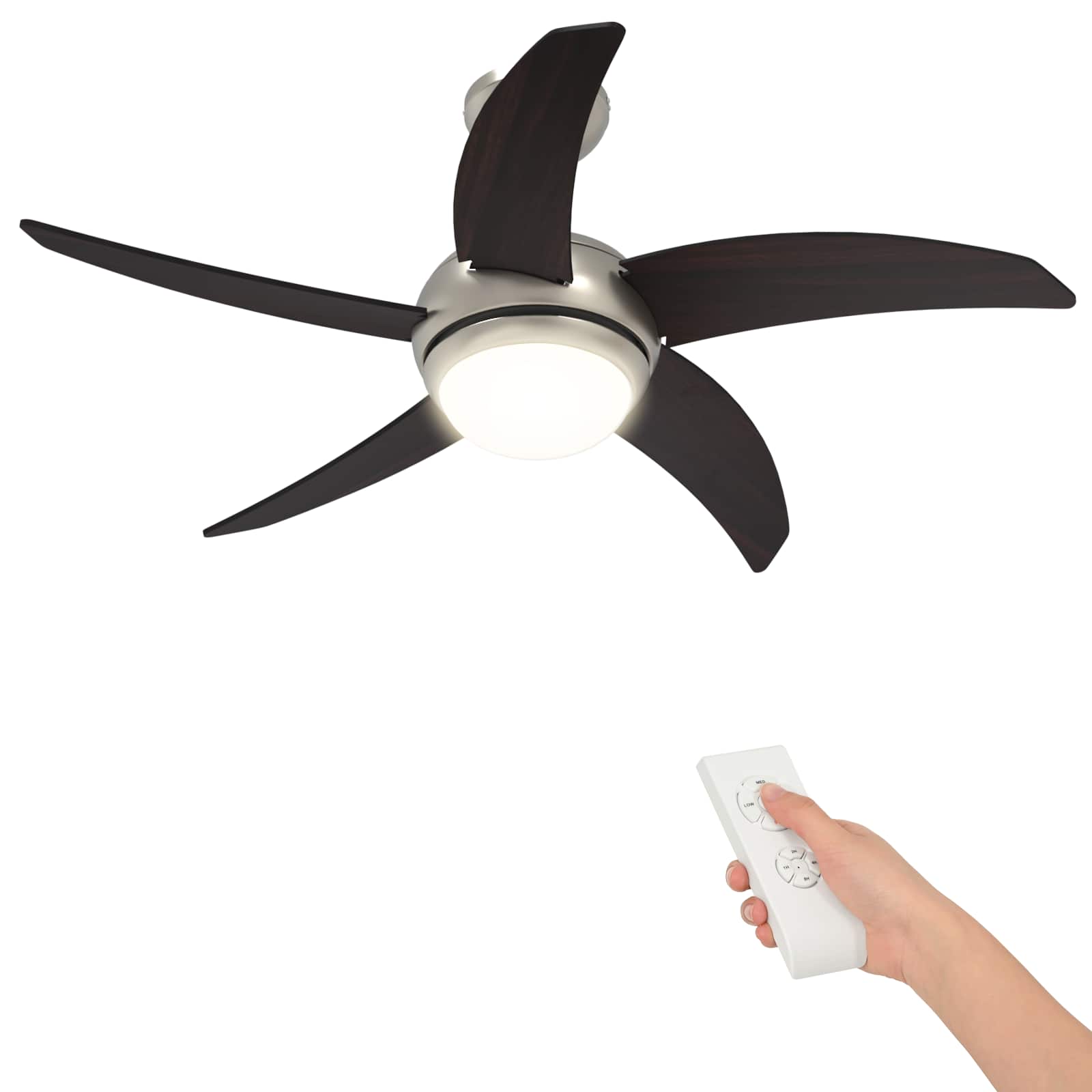 Ventilatore da soffitto con luce e telecomando Ø 110 cm