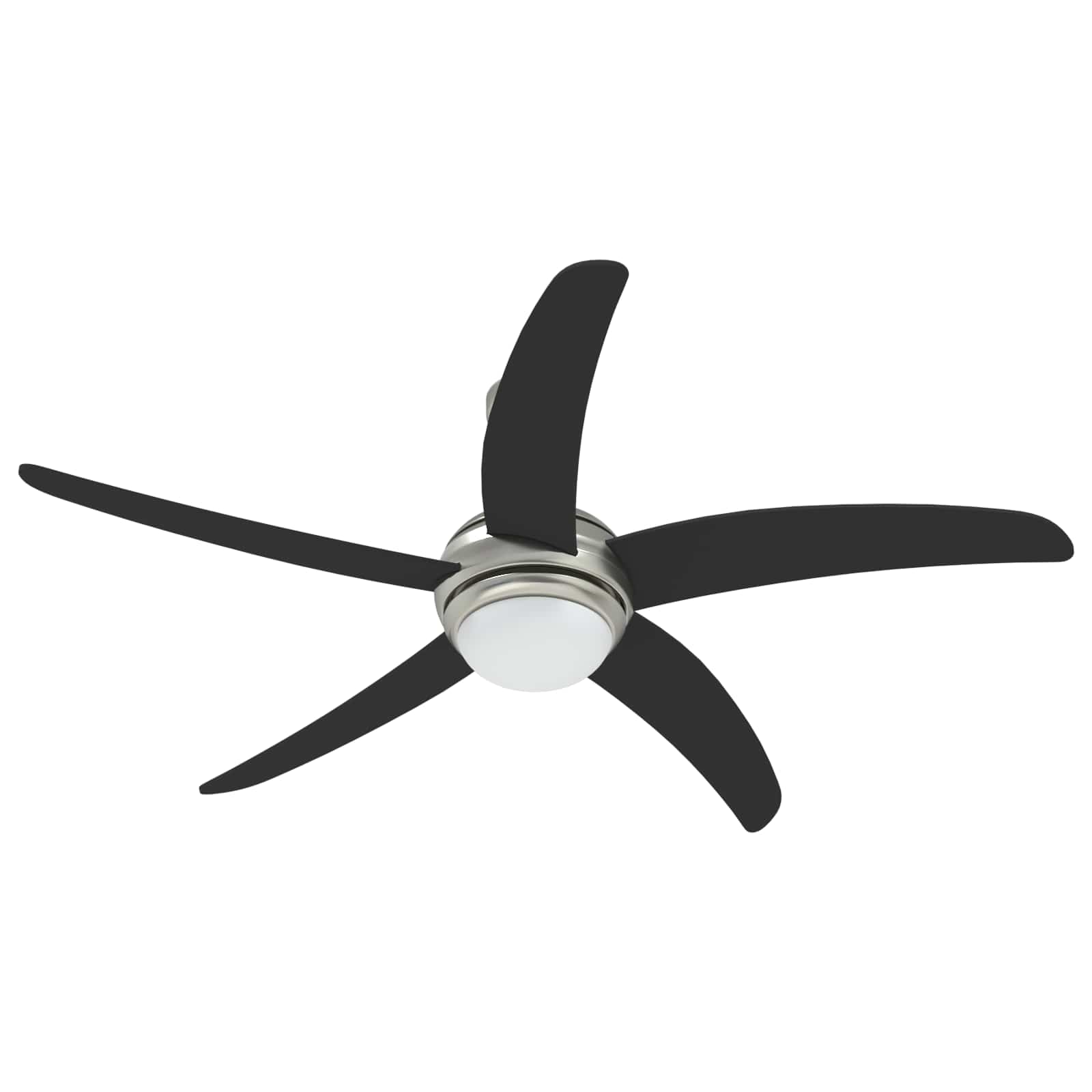 Ventilatore da soffitto con luce e telecomando Ø 130 cm Nero
