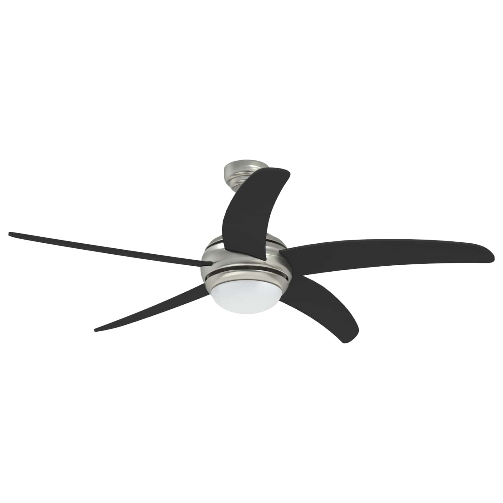 Ventilatore da soffitto con luce e telecomando Ø 130 cm Nero