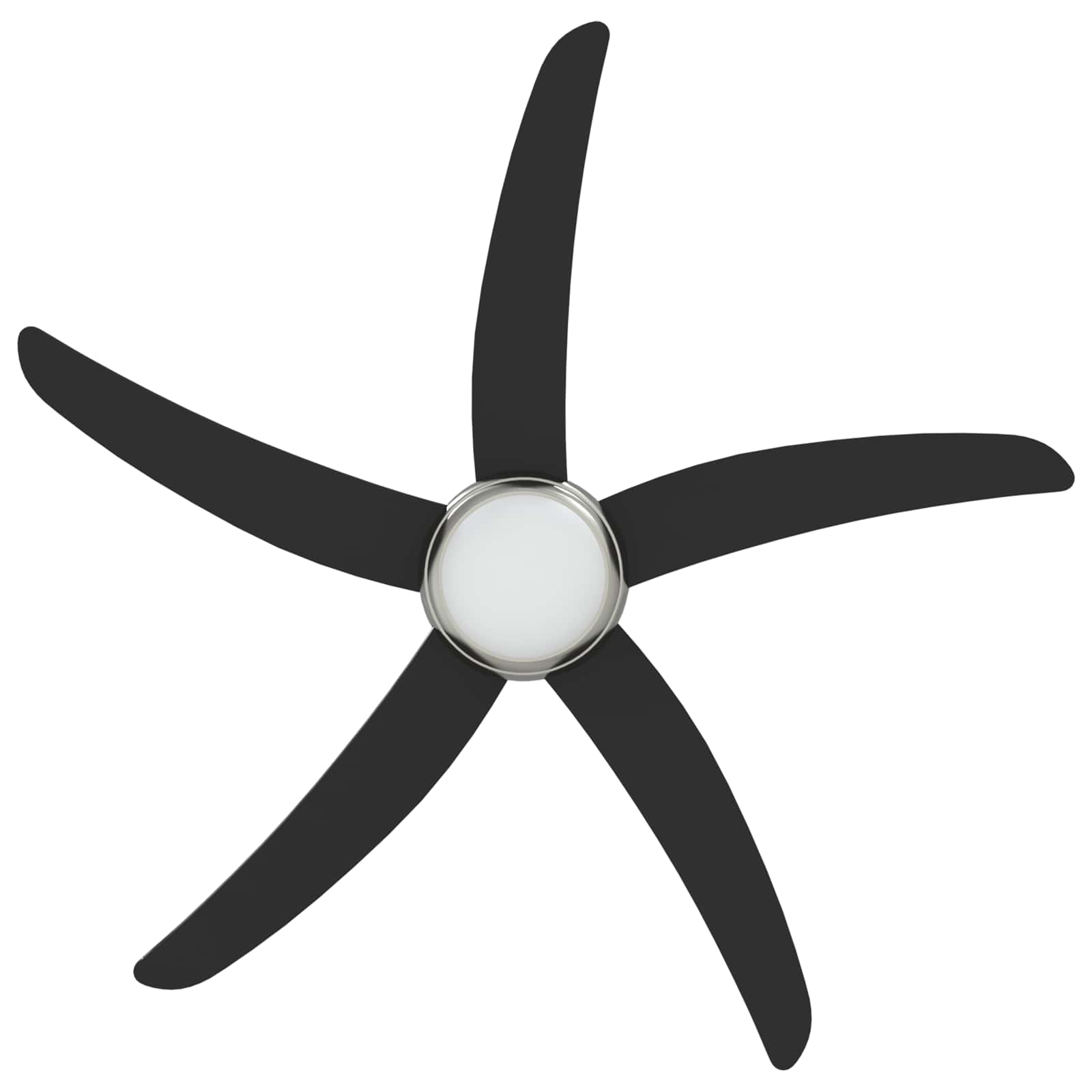 Ventilatore da soffitto con luce e telecomando Ø 130 cm Nero
