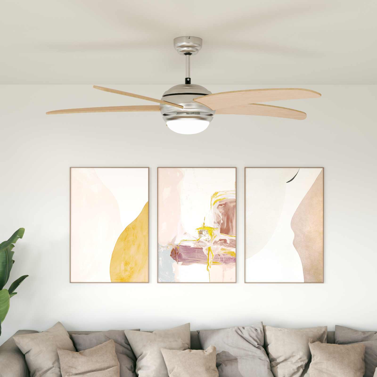 Ventilatore da soffitto con luce e telecomando Ø 130 cm Sonoma