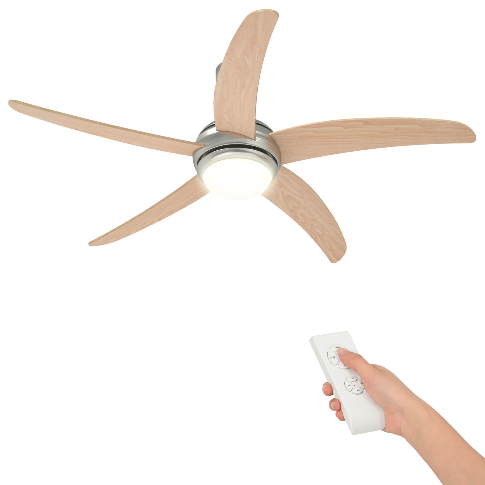 Ventilatore da soffitto con luce e telecomando Ø 130 cm Sonoma