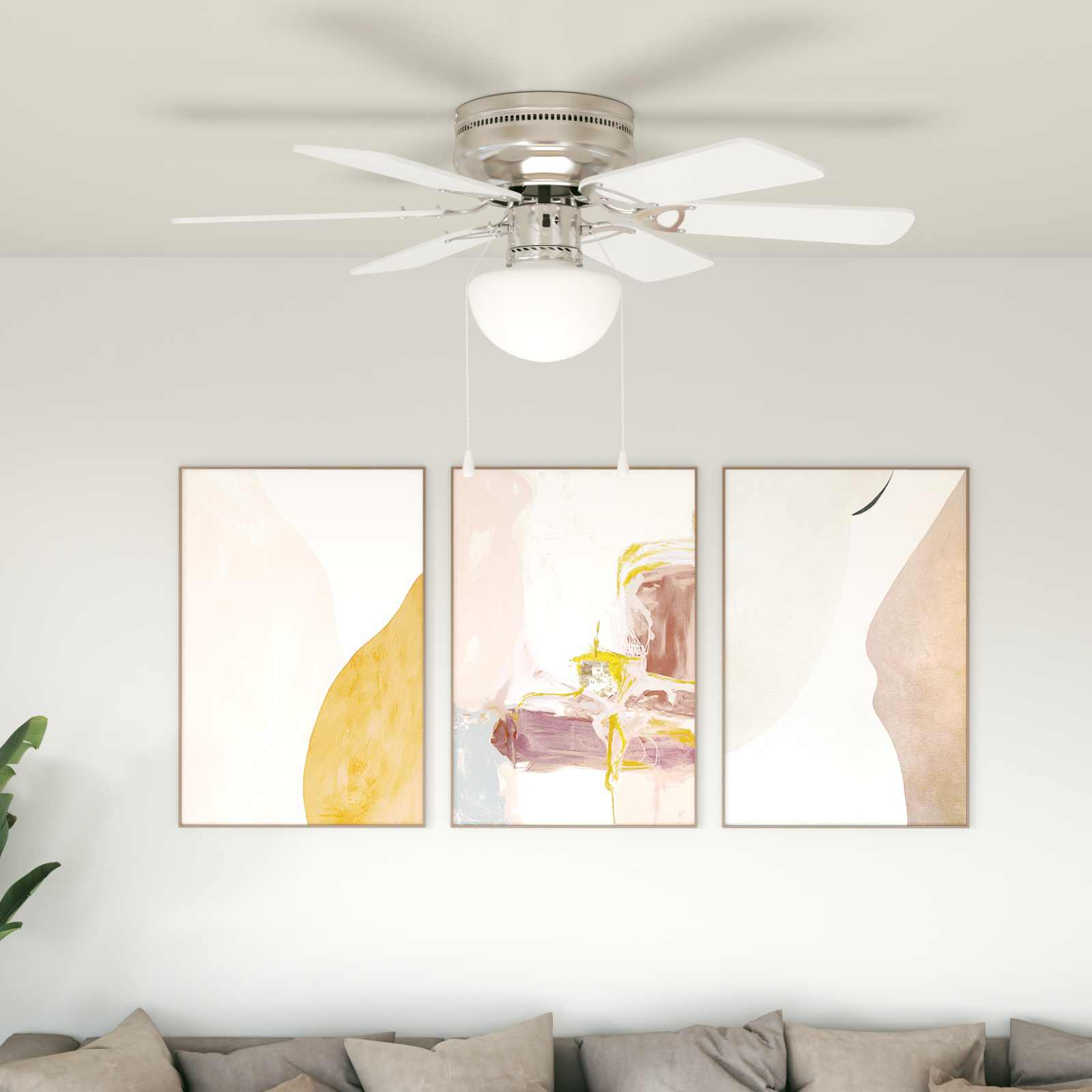 Ventilatore da soffitto con luce Ø 82 cm Bianco