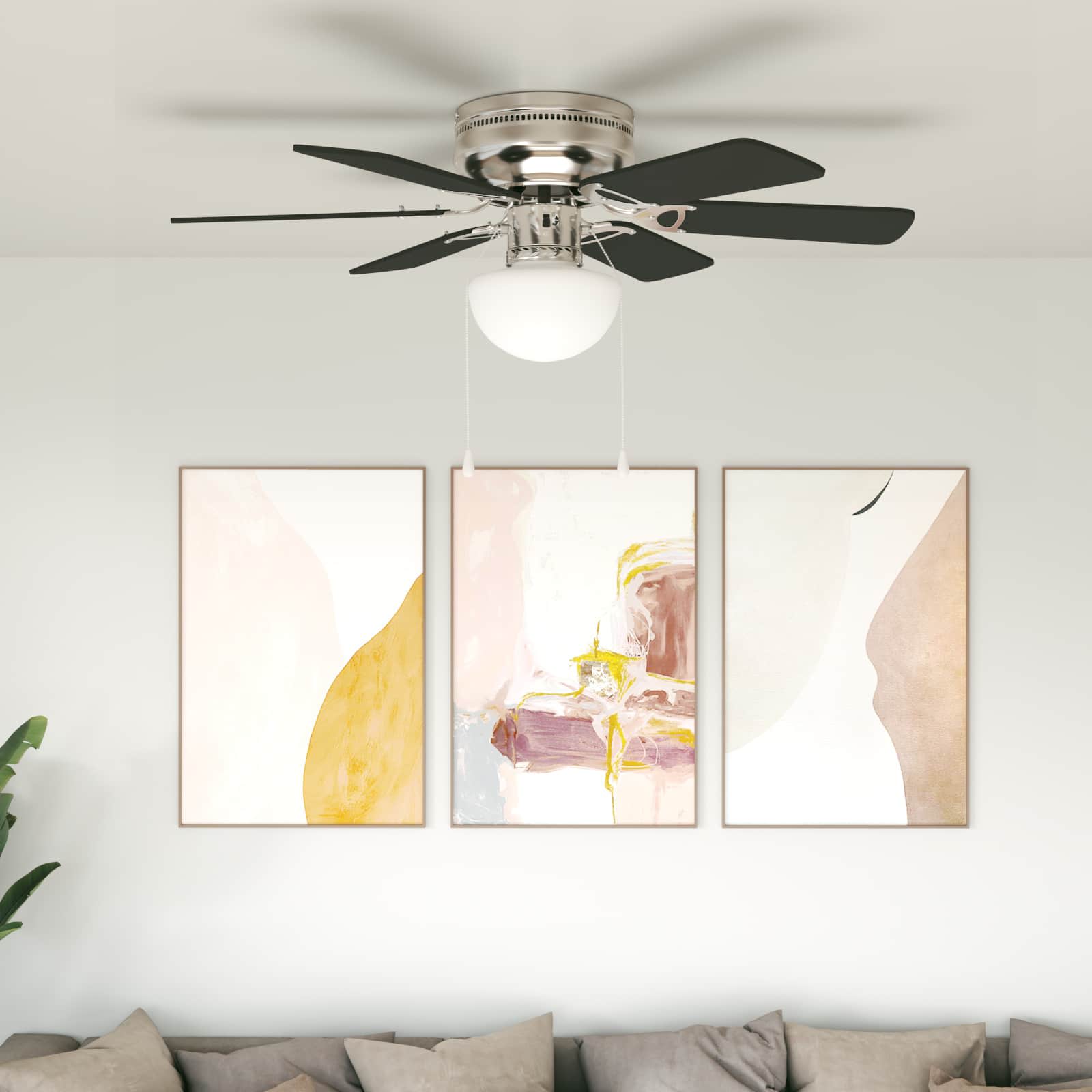 Ventilatore da soffitto con luce Ø 82 cm Nero