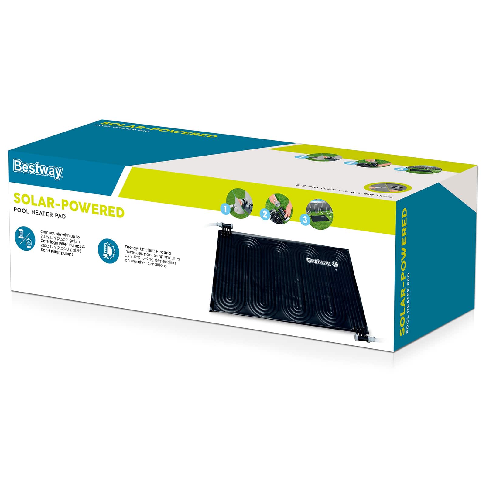 Bestway Materassino per Riscaldamento Solare della Piscina Nero PVC