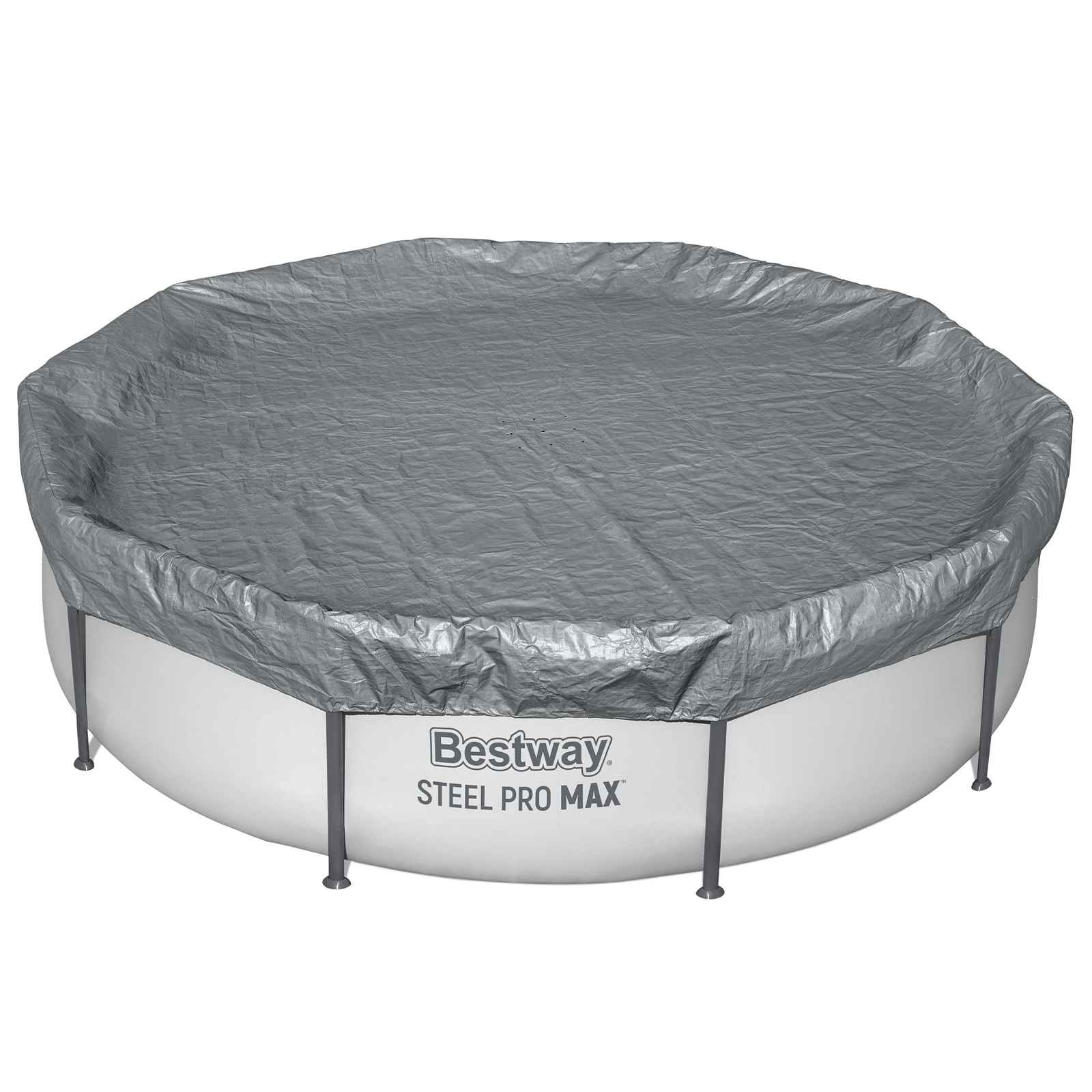 Bestway Copertura per piscina Ø3,05 m Rotondo Poliestere Grigio