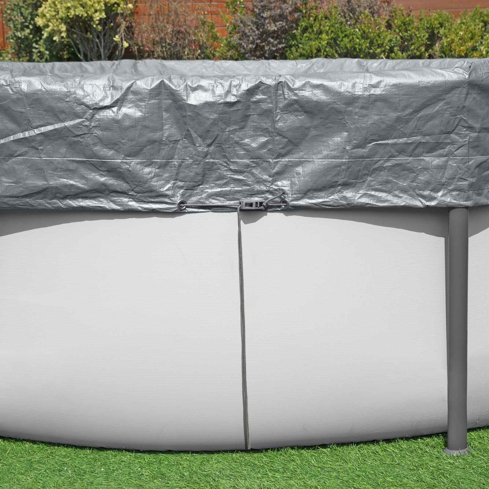 Bestway Copertura per piscina Ø3,05 m Rotondo Poliestere Grigio