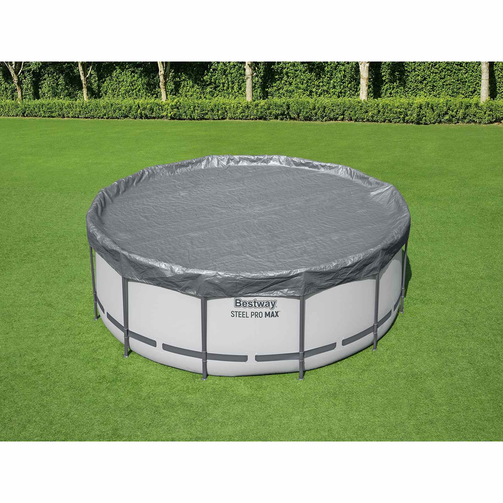 Bestway Copertura per piscina Ø3,66 m Rotondo Poliestere Grigio