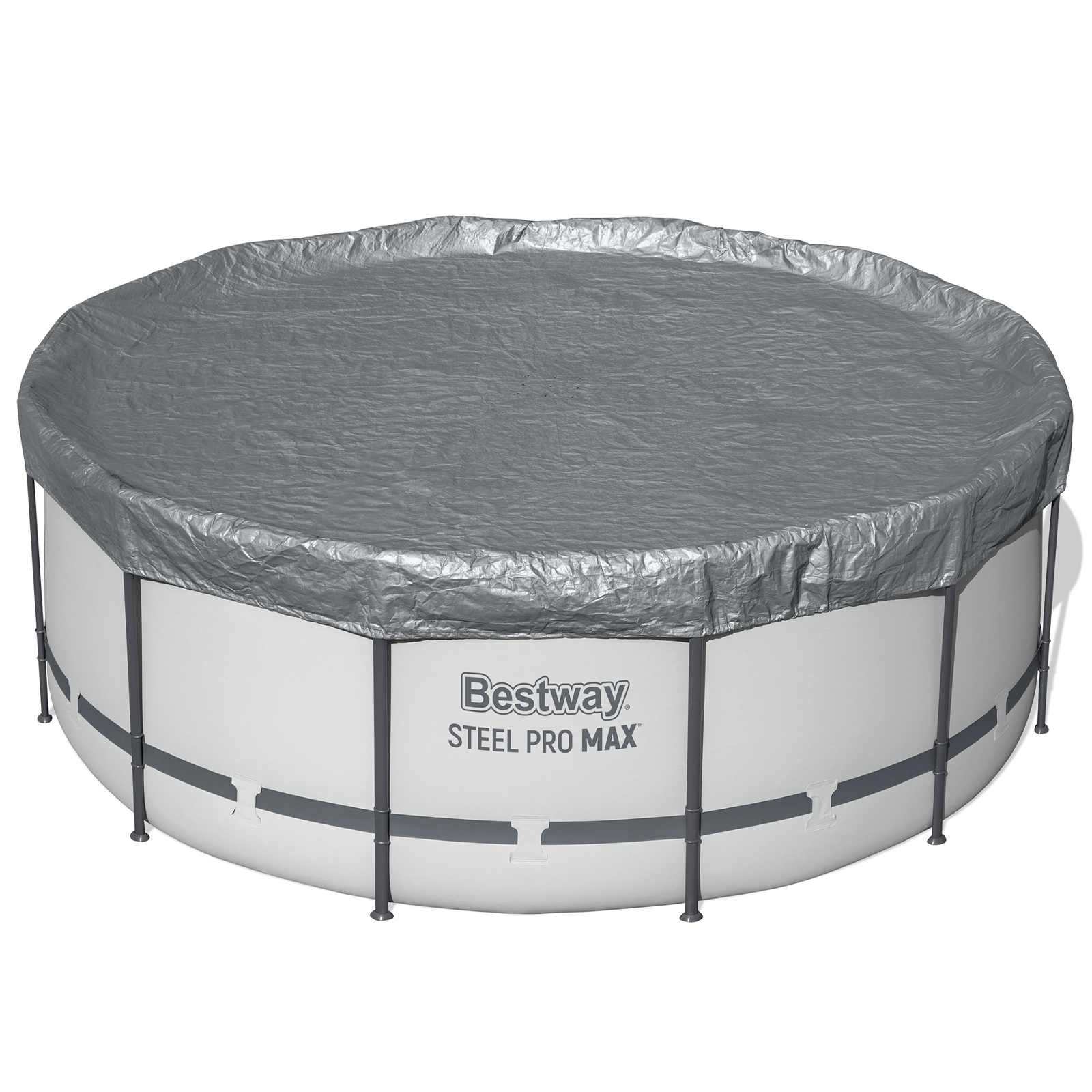 Bestway Copertura per piscina Ø3,66 m Rotondo Poliestere Grigio
