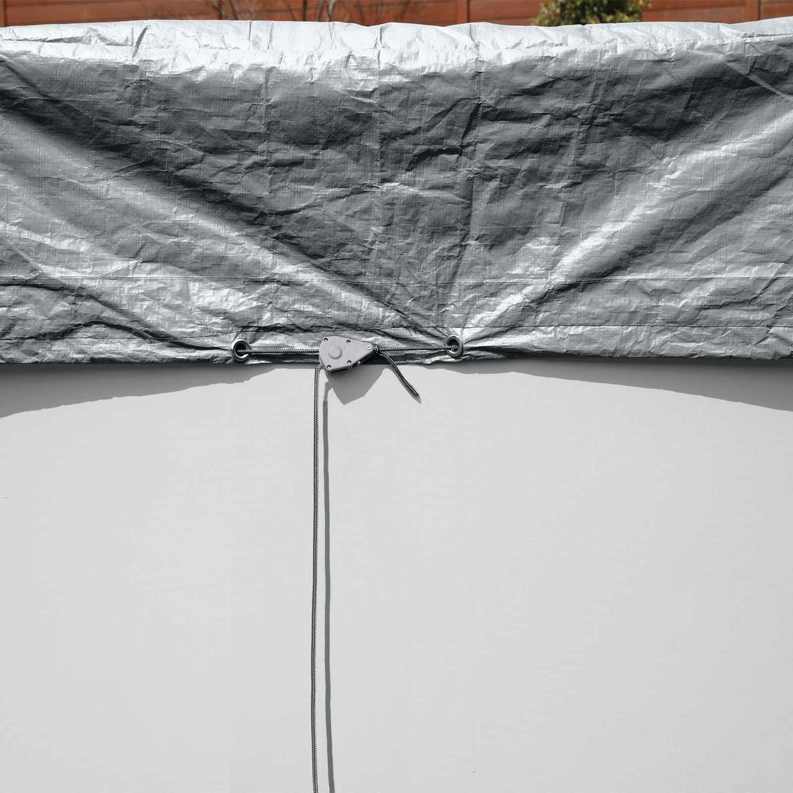 Bestway Copertura per piscina Ø4,27 m Rotondo Poliestere Grigio