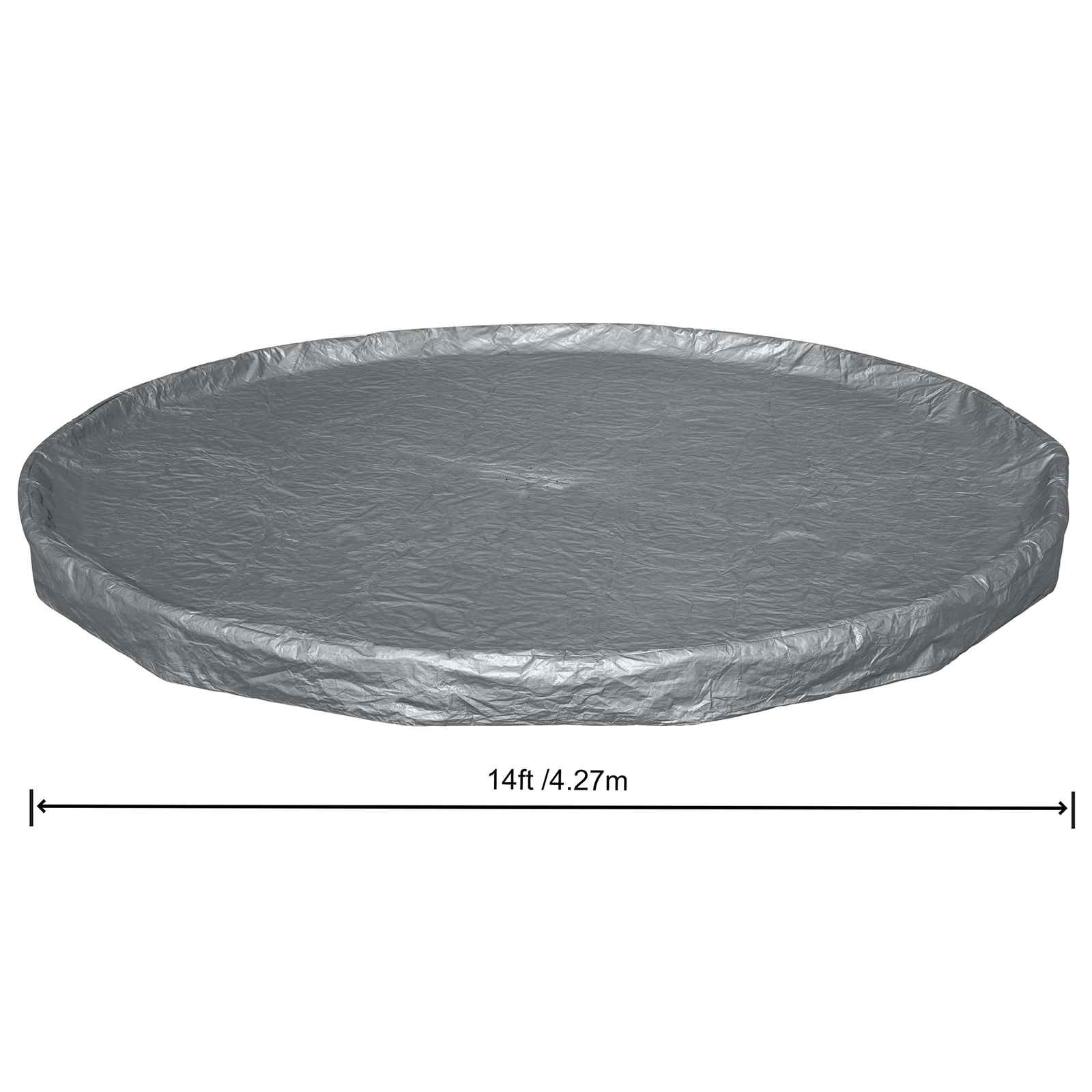 Bestway Copertura per piscina Ø4,27 m Rotondo Poliestere Grigio