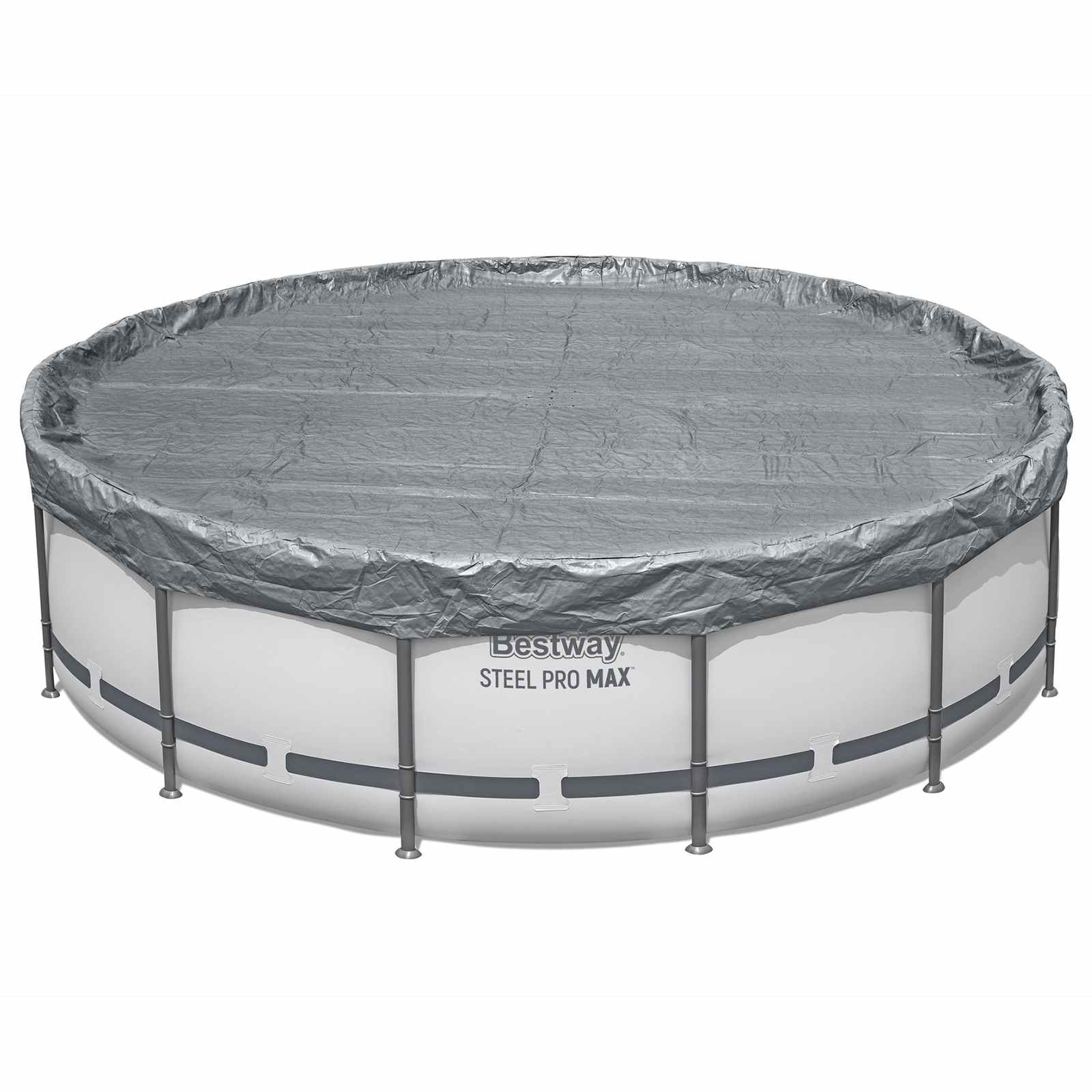 Bestway Copertura per piscina Ø4,57 m Rotondo Poliestere Grigio