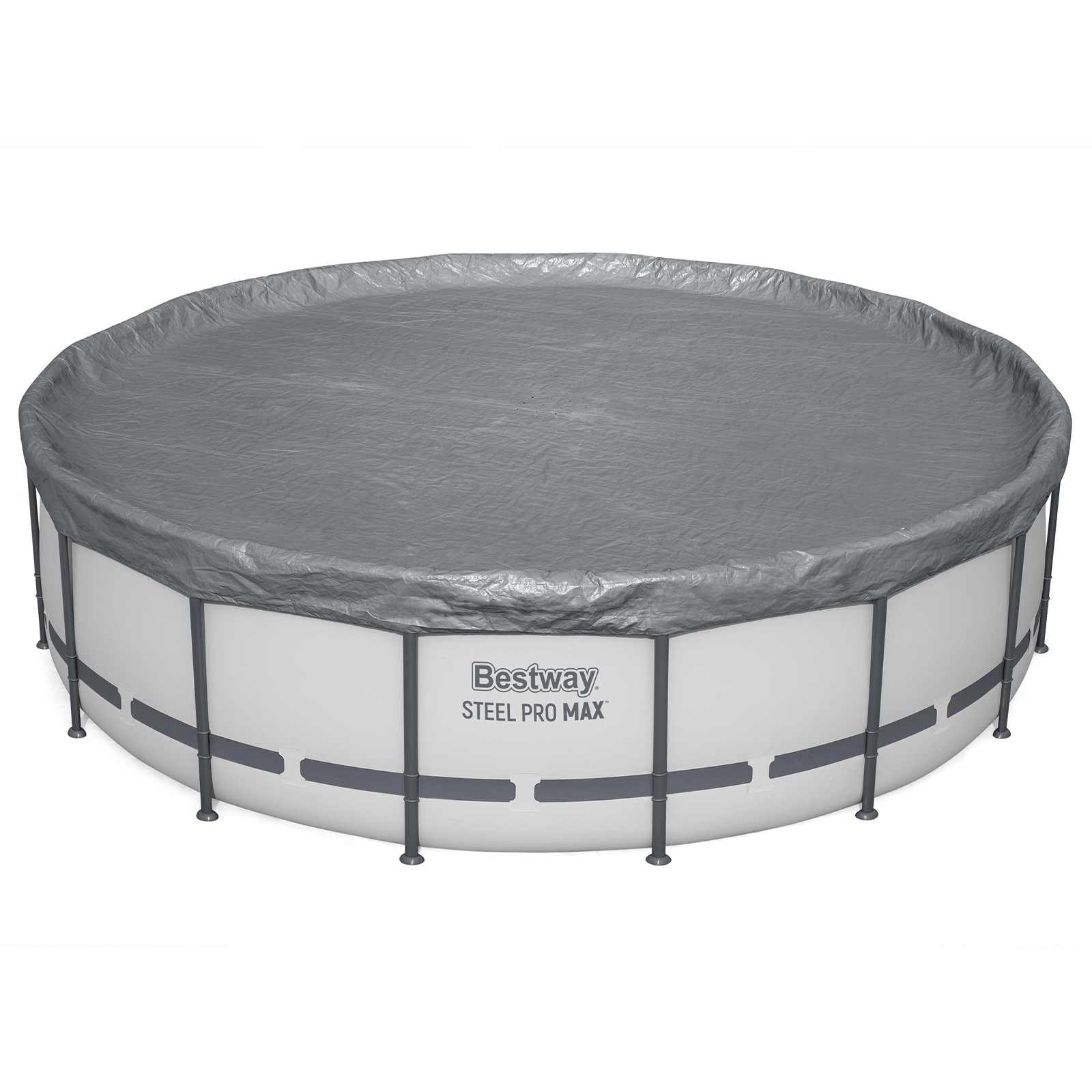 Bestway Copertura per piscina Ø4,88 m Rotondo Poliestere Grigio