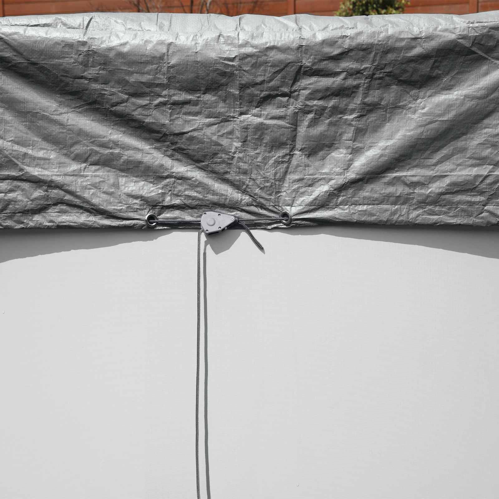 Bestway Copertura per piscina Ø4,88 m Rotondo Poliestere Grigio