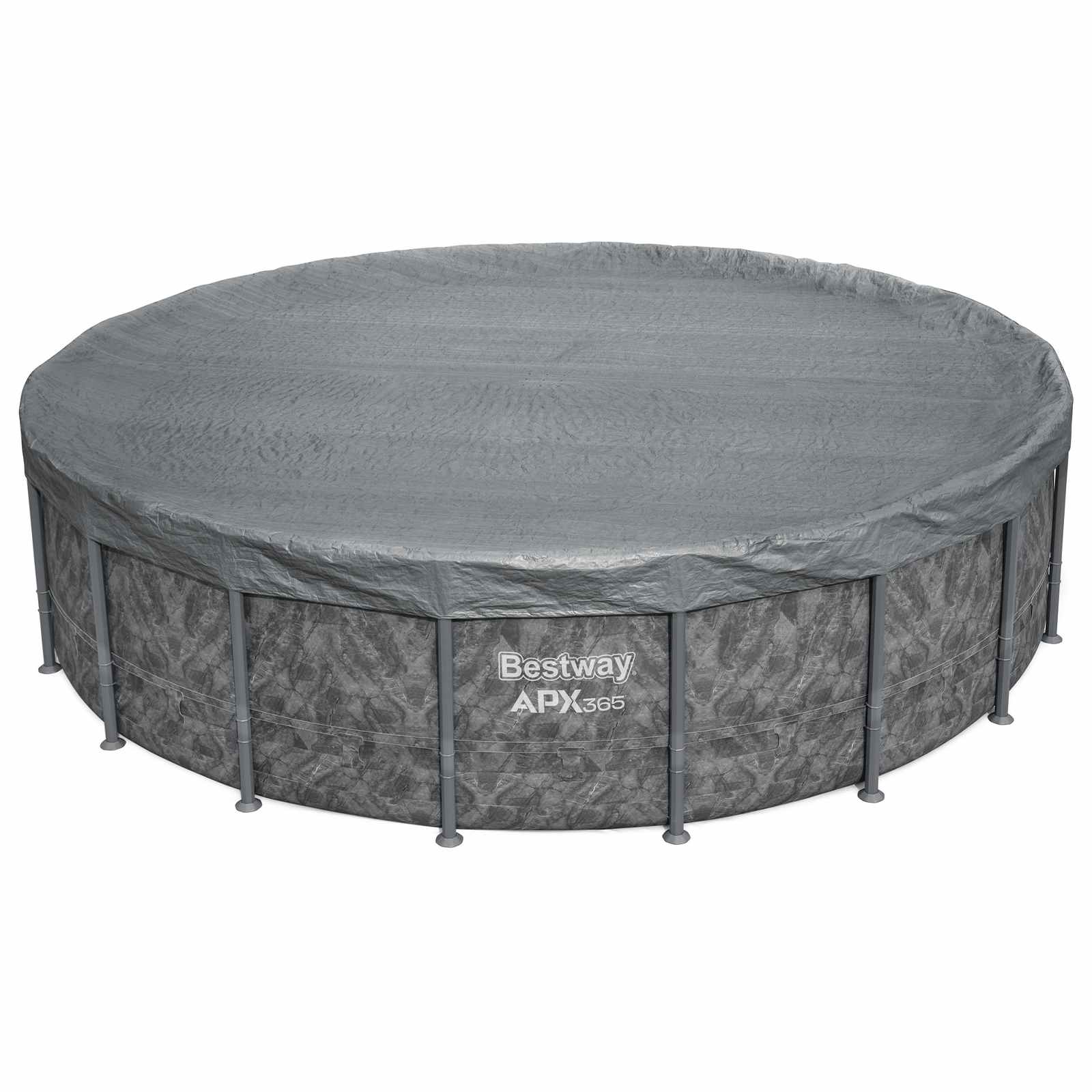 Bestway Copertura per piscina Ø5,49 m Rotondo Poliestere Grigio