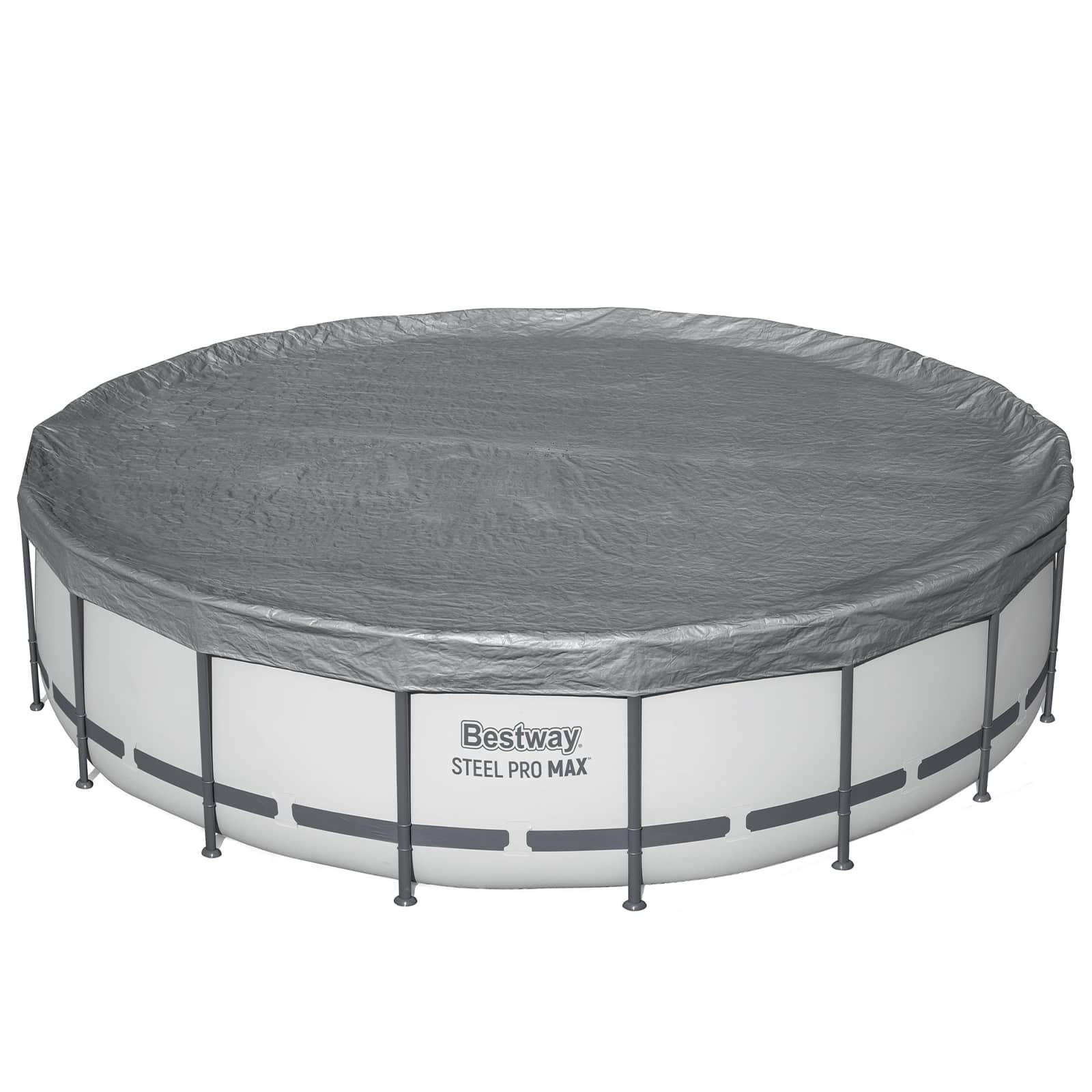 Bestway Copertura per piscina Ø5,49 m Rotondo Poliestere Grigio