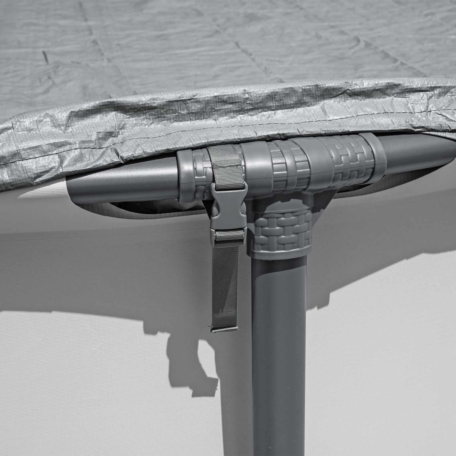 Bestway Copertura per piscina Ø5,49 m Rotondo Poliestere Grigio