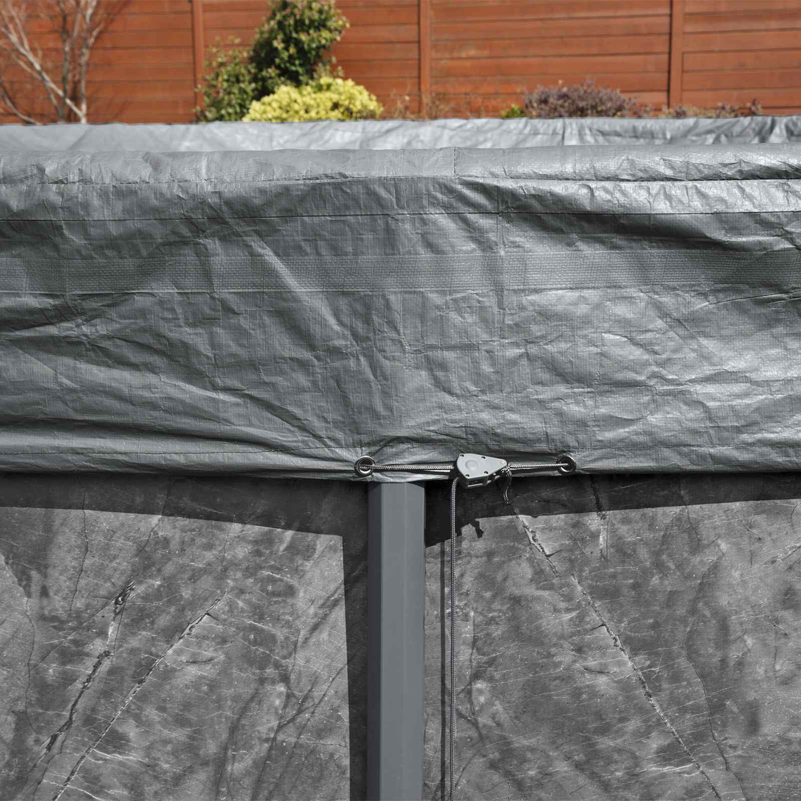 Bestway Copertura per piscina Ø5,49 m Rotondo Poliestere Grigio