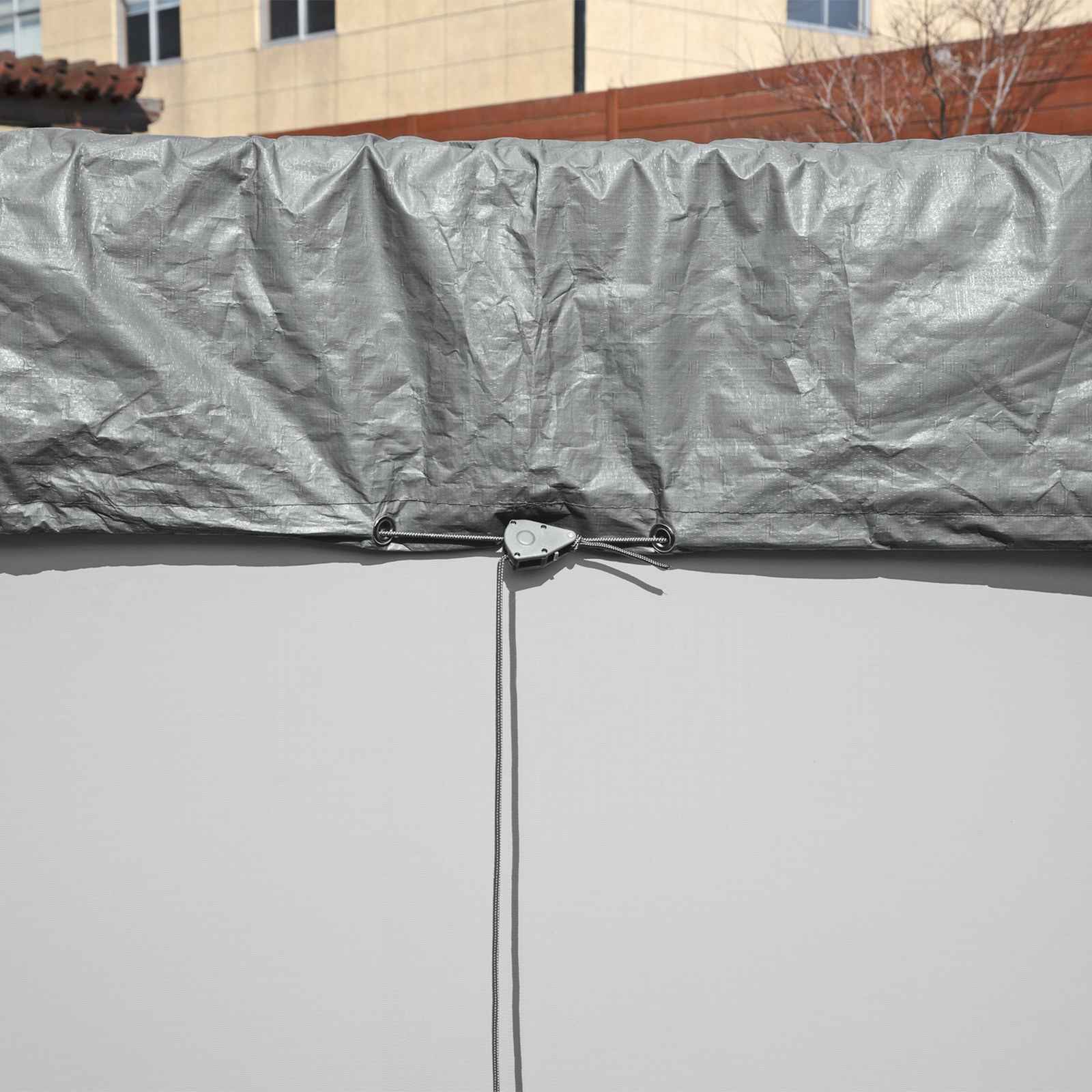 Bestway Copertura per piscina Ø5,49 m Rotondo Poliestere Grigio