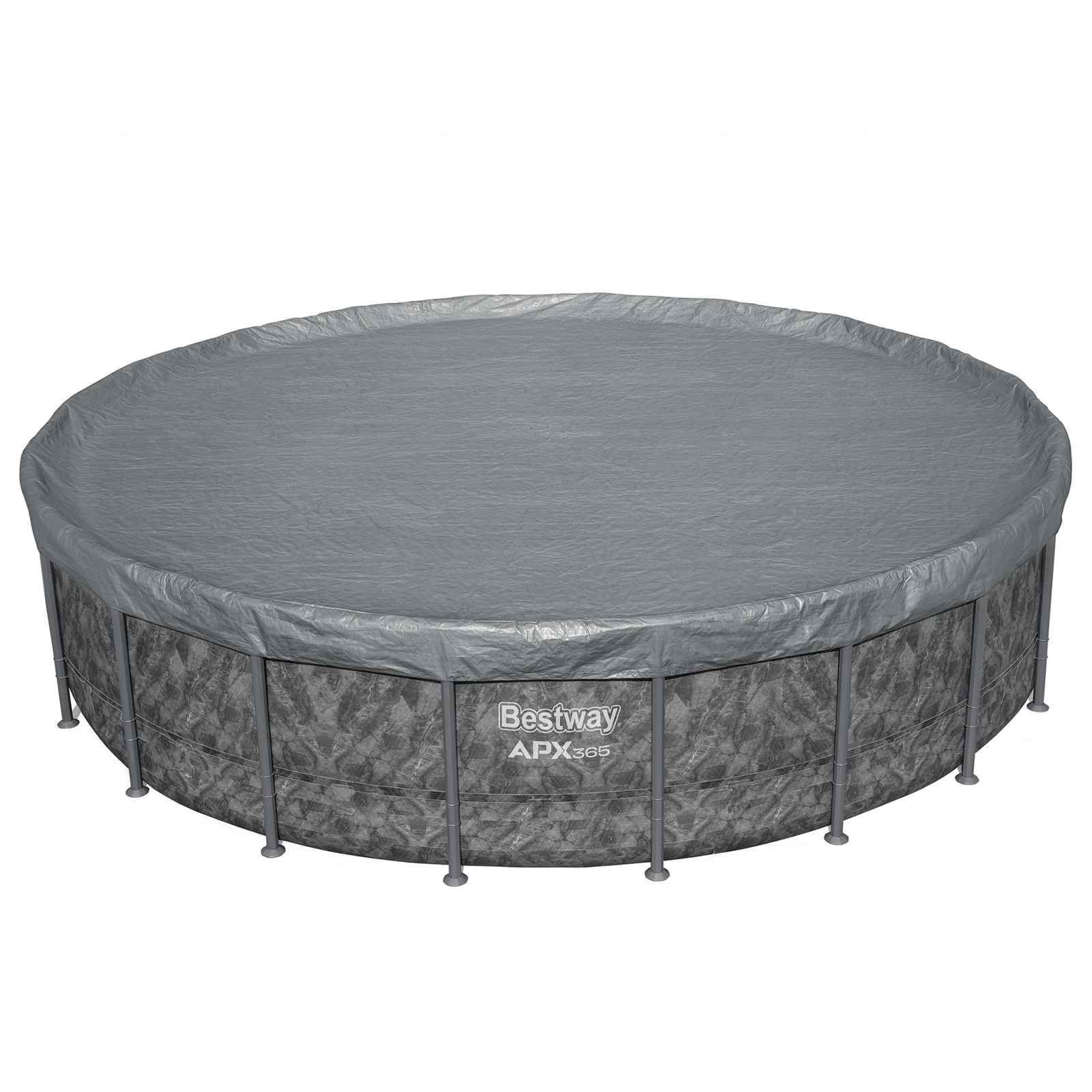 Bestway Copertura per piscina Ø6,1 m Rotondo Poliestere Grigio