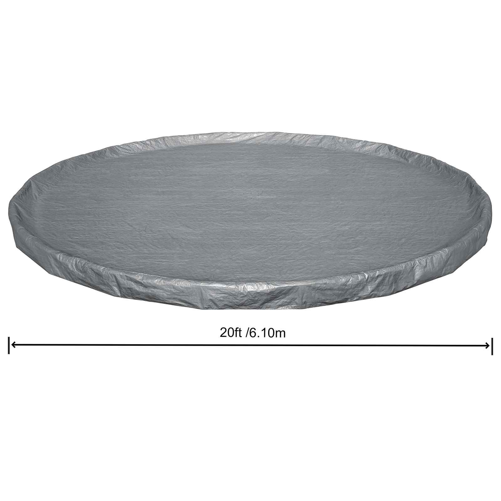 Bestway Copertura per piscina Ø6,1 m Rotondo Poliestere Grigio