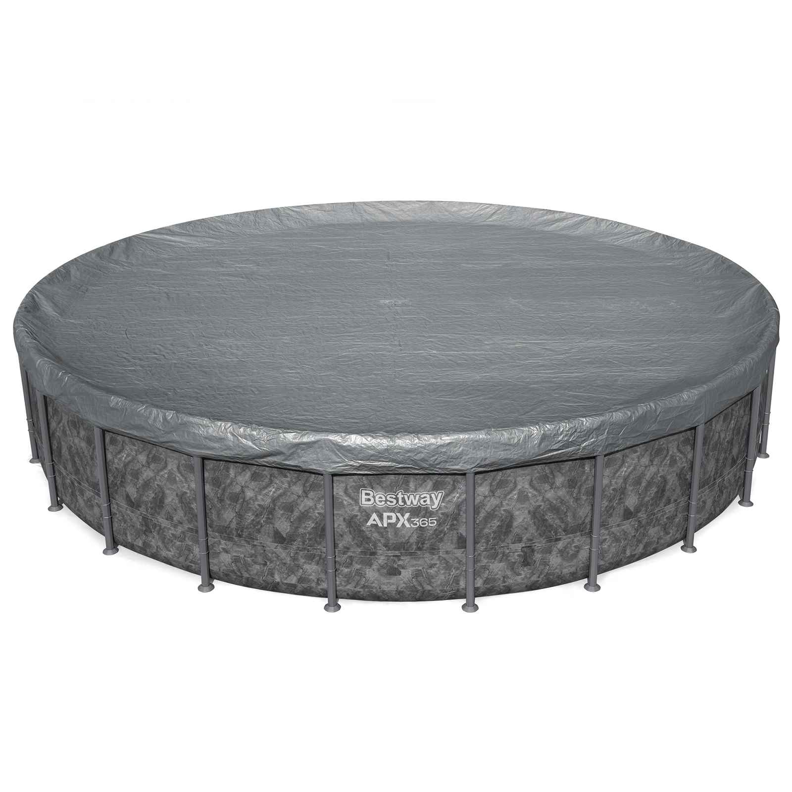 Bestway Copertura per piscina Ø6,71 m Rotondo Poliestere Grigio