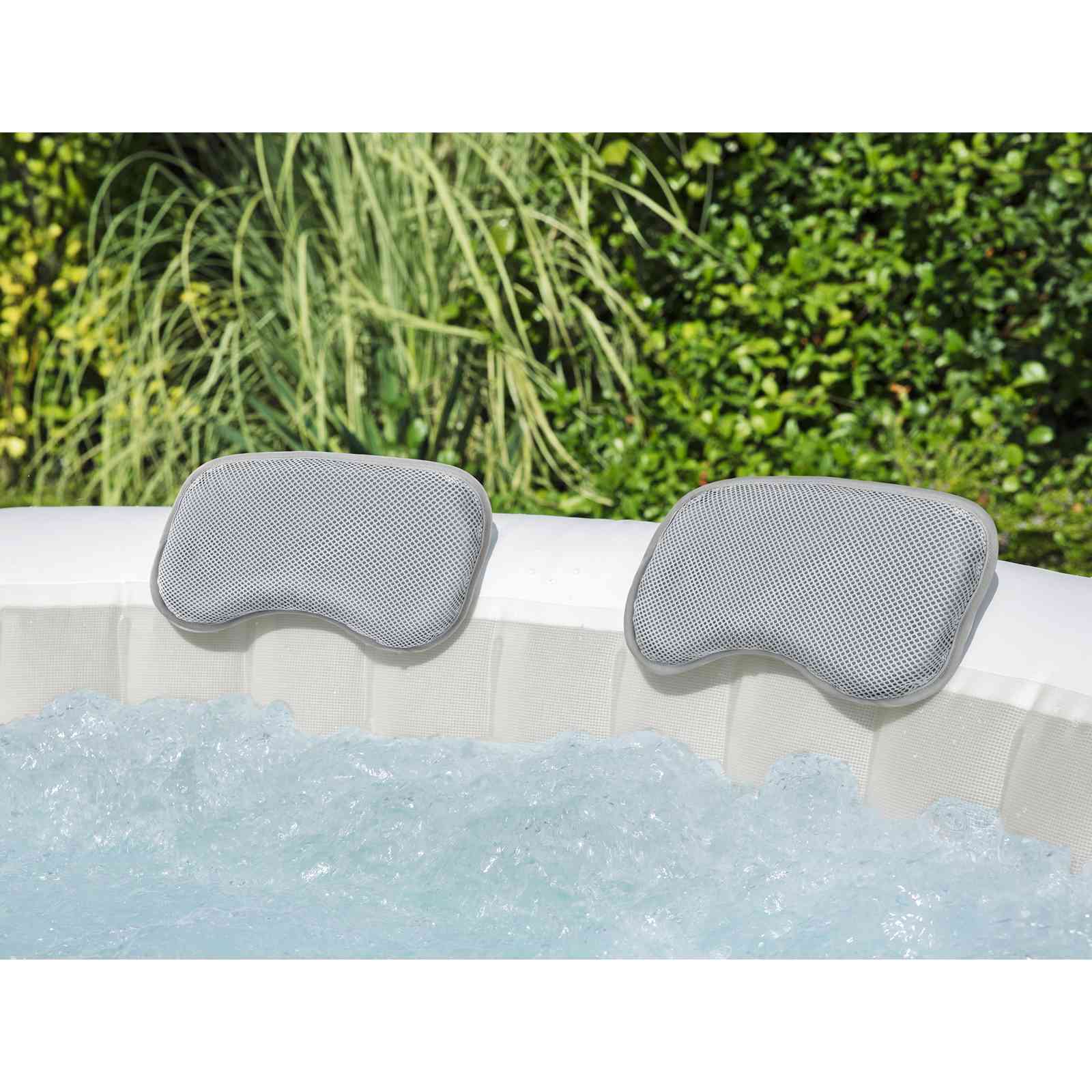 Bestway Cuscino da Spa 2 pz Acciaio e PVC Grigio