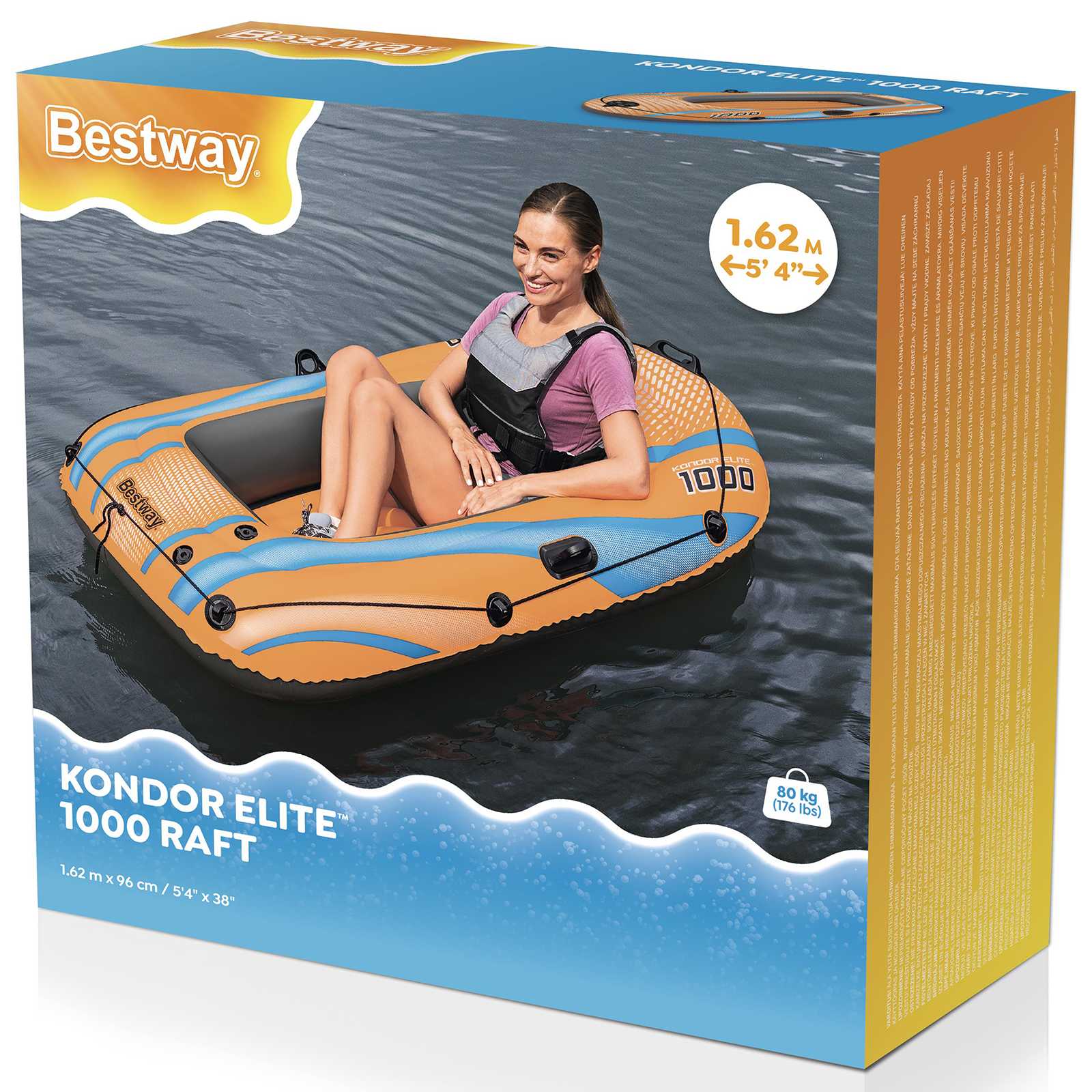 Bestway Gommone gonfiabile Arancione 162 x 96 cm PVC