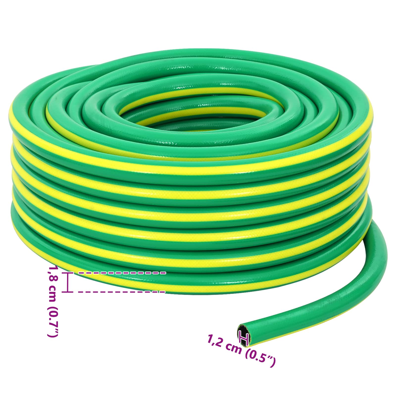 Tubo da Giardino 5-Ply Verde e Giallo 1/2'' 20 m PVC