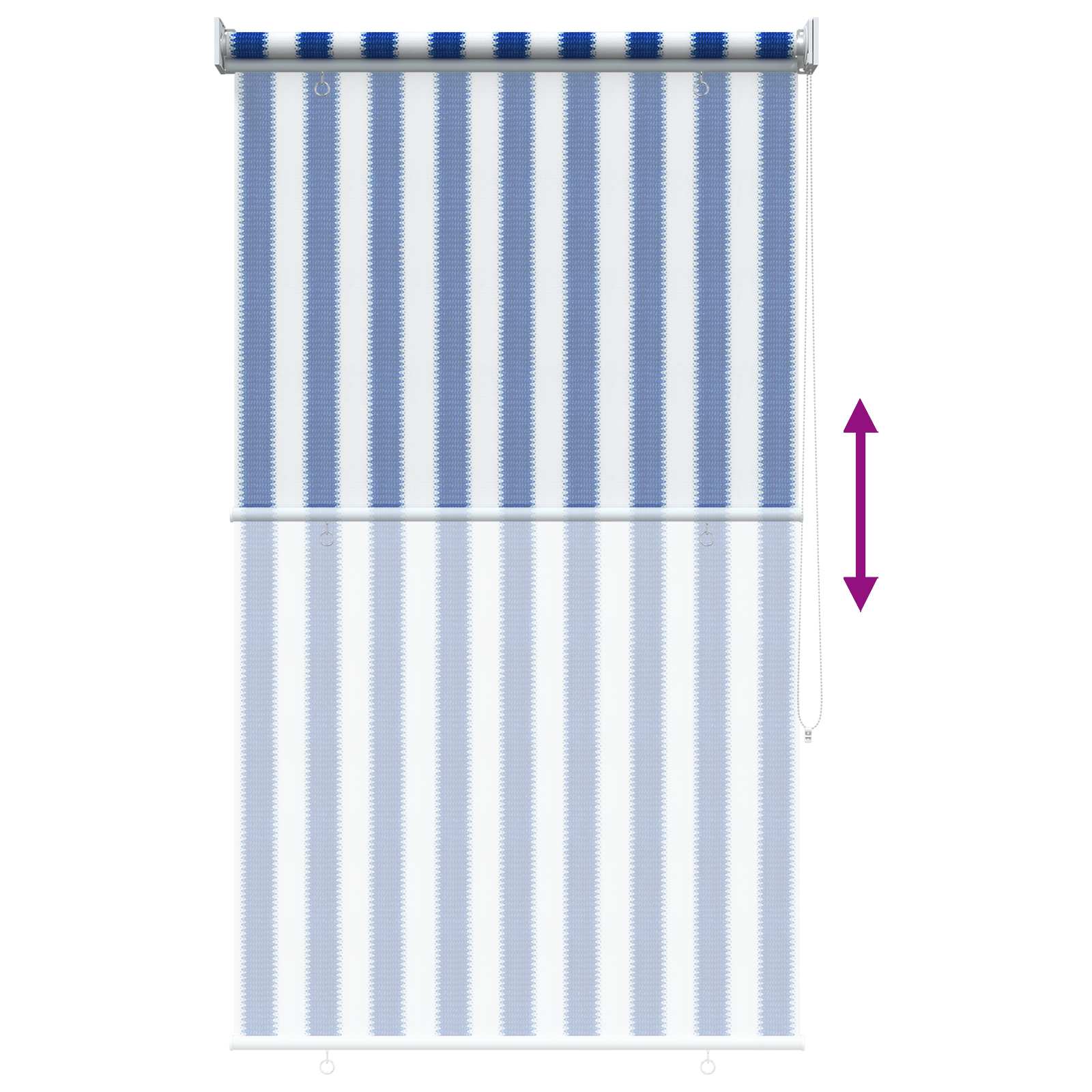 Tenda a Rullo Esterno Blocco UV 90% Strisce Blu e Bianche HDPE